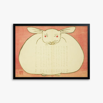 Yabu Chosui: Portrait of a Rabbit, 50x70cm Framed Art Reproduction With Black Frame