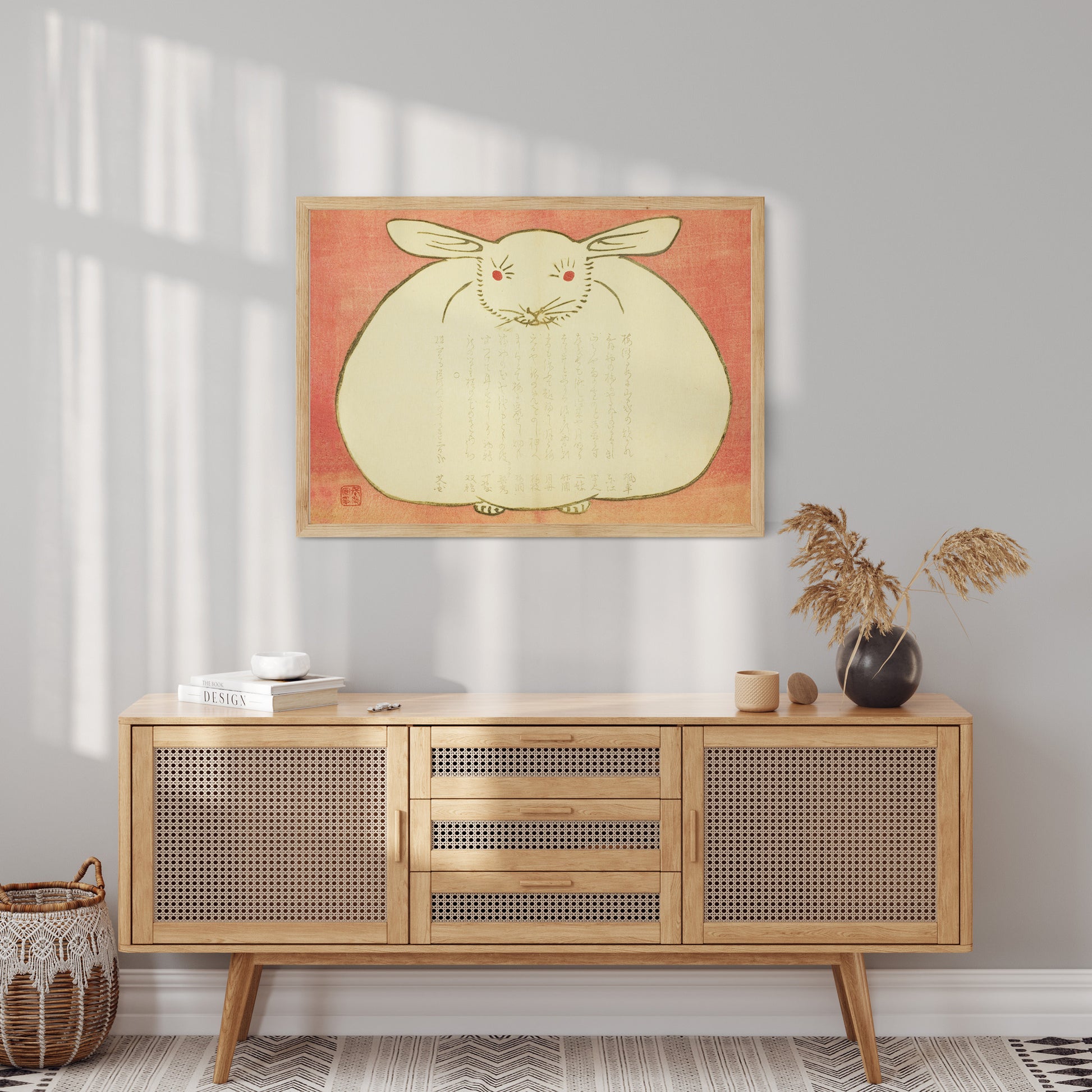Design Concept No. 10 for Yabu Chosui: Portrait of a Rabbit Japanese Wall Art