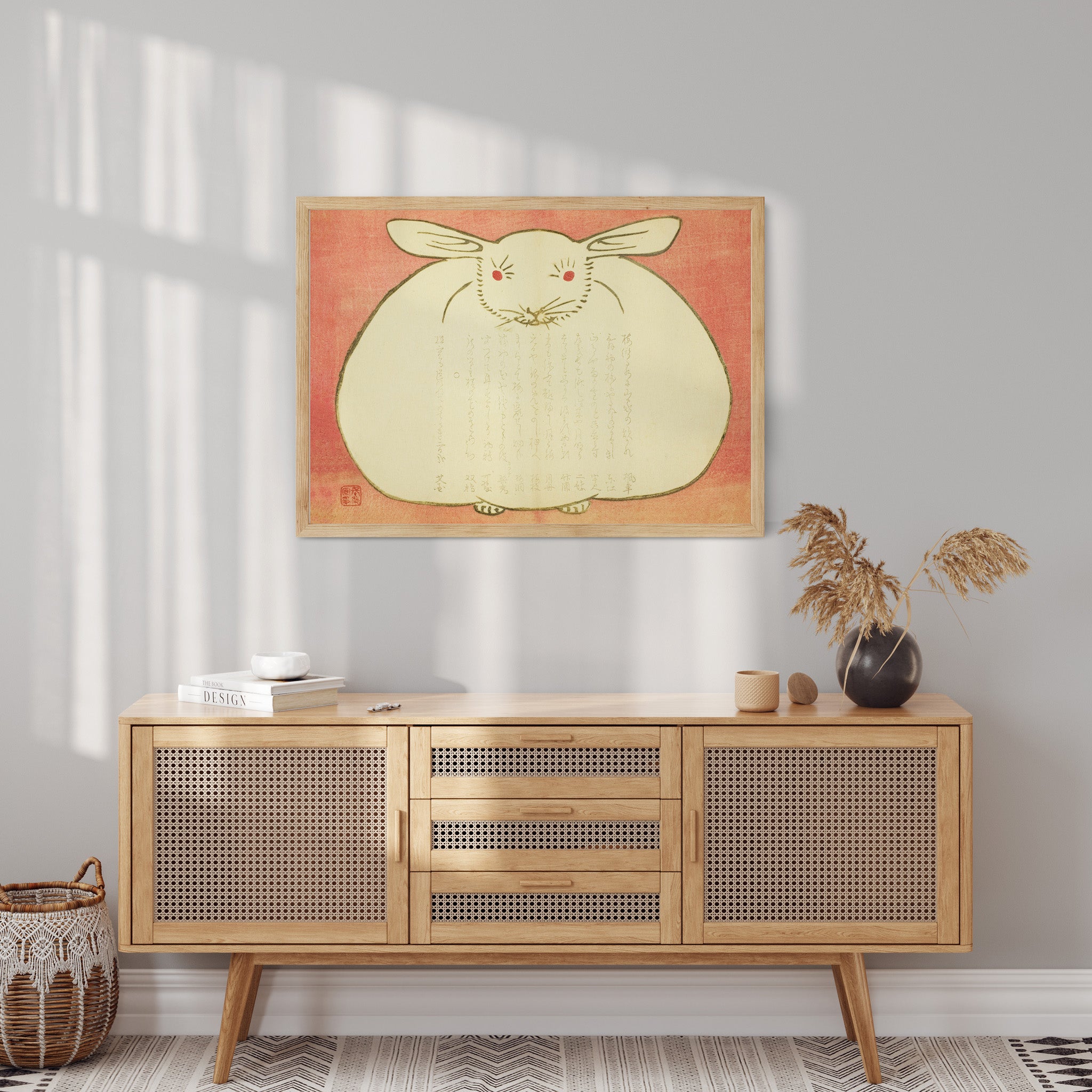 Design Concept No. 10 for Yabu Chosui: Portrait of a Rabbit Japanese Wall Art
