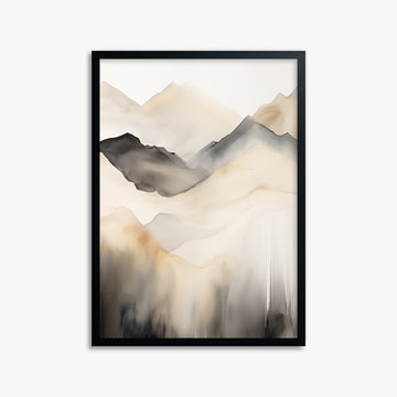 Veiled Cliffs, 50x70cm Framed Poster With Black Frame