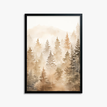 Ethereal Pines, 50x70cm Framed Poster With Black Frame