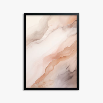 Rose Marble, 50x70cm Framed Poster With Black Frame