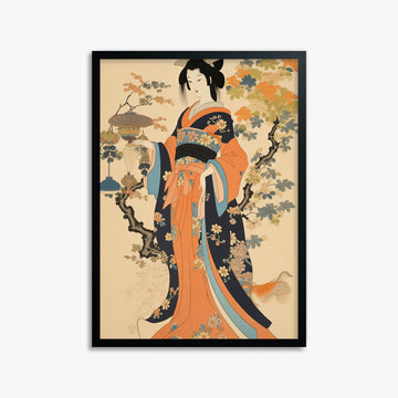 Blossom Garden Elegance, 50x70cm Framed Poster With Black Frame