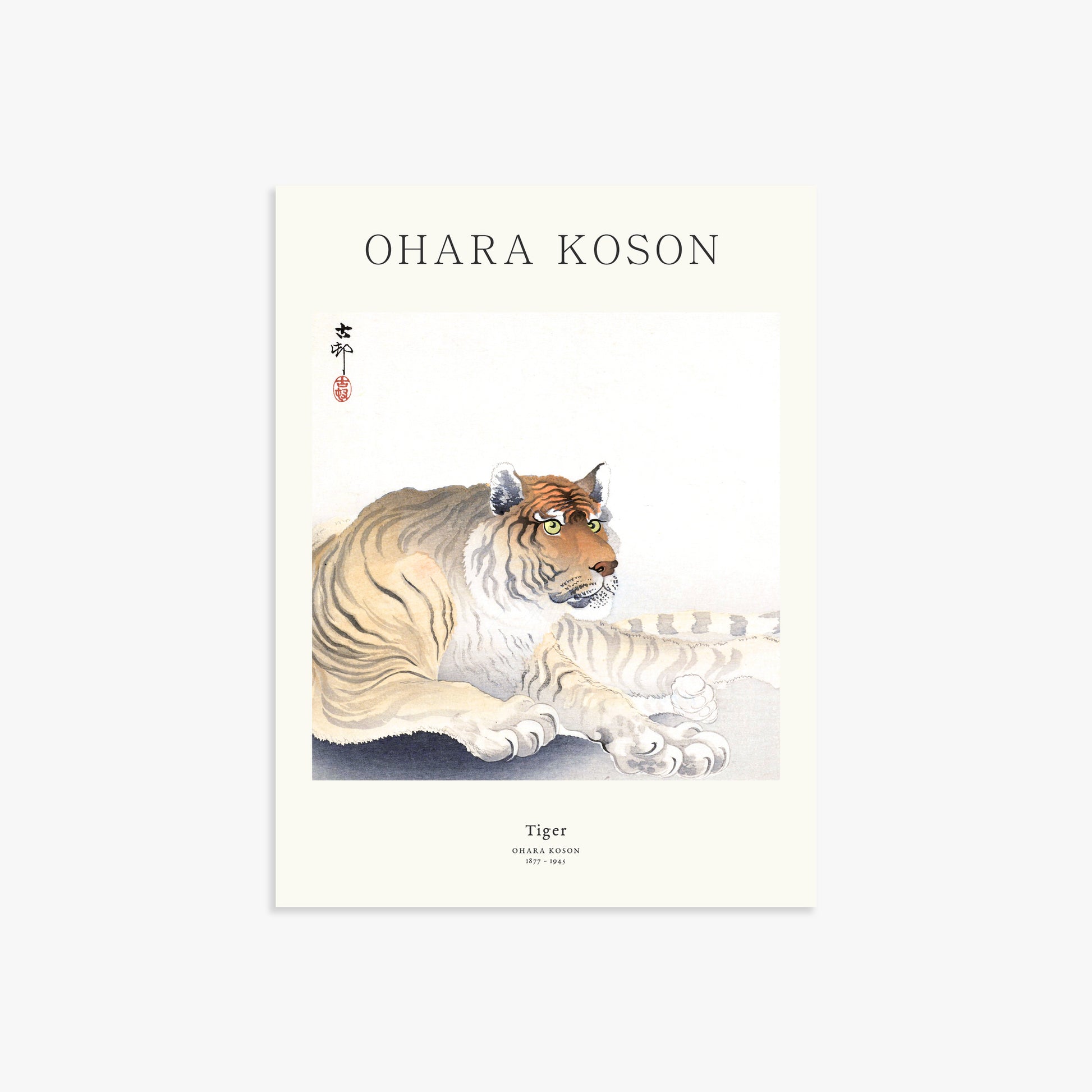 Ohara Koson: Tiger - Japandi, 30x40cm Art Reproduction Unframed