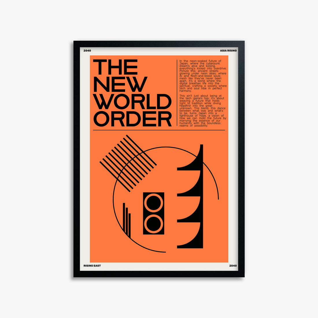 The New World Order, 50x70cm Framed Poster With Black Frame