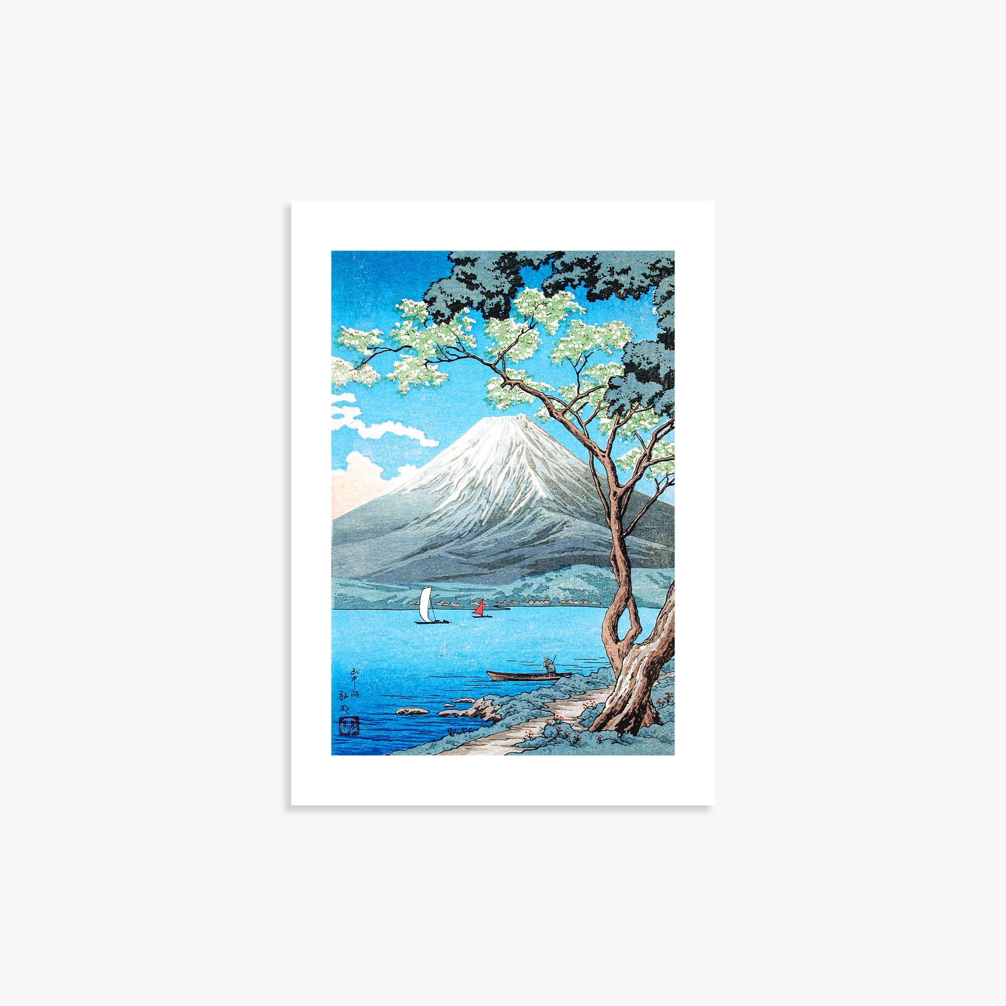 Takahashi Hiroaki (Shōtei): Mount Fuji from Lake Yamanaka, 21x30cm Art Reproduction Unframed