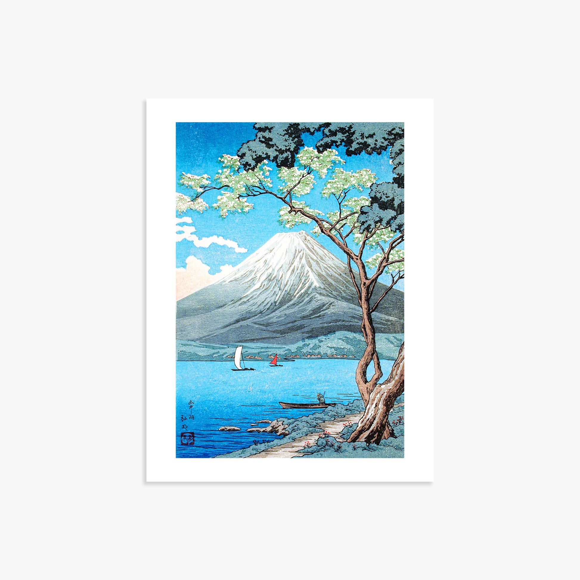 Takahashi Hiroaki (Shōtei): Mount Fuji from Lake Yamanaka, 30x40cm Art Reproduction Unframed