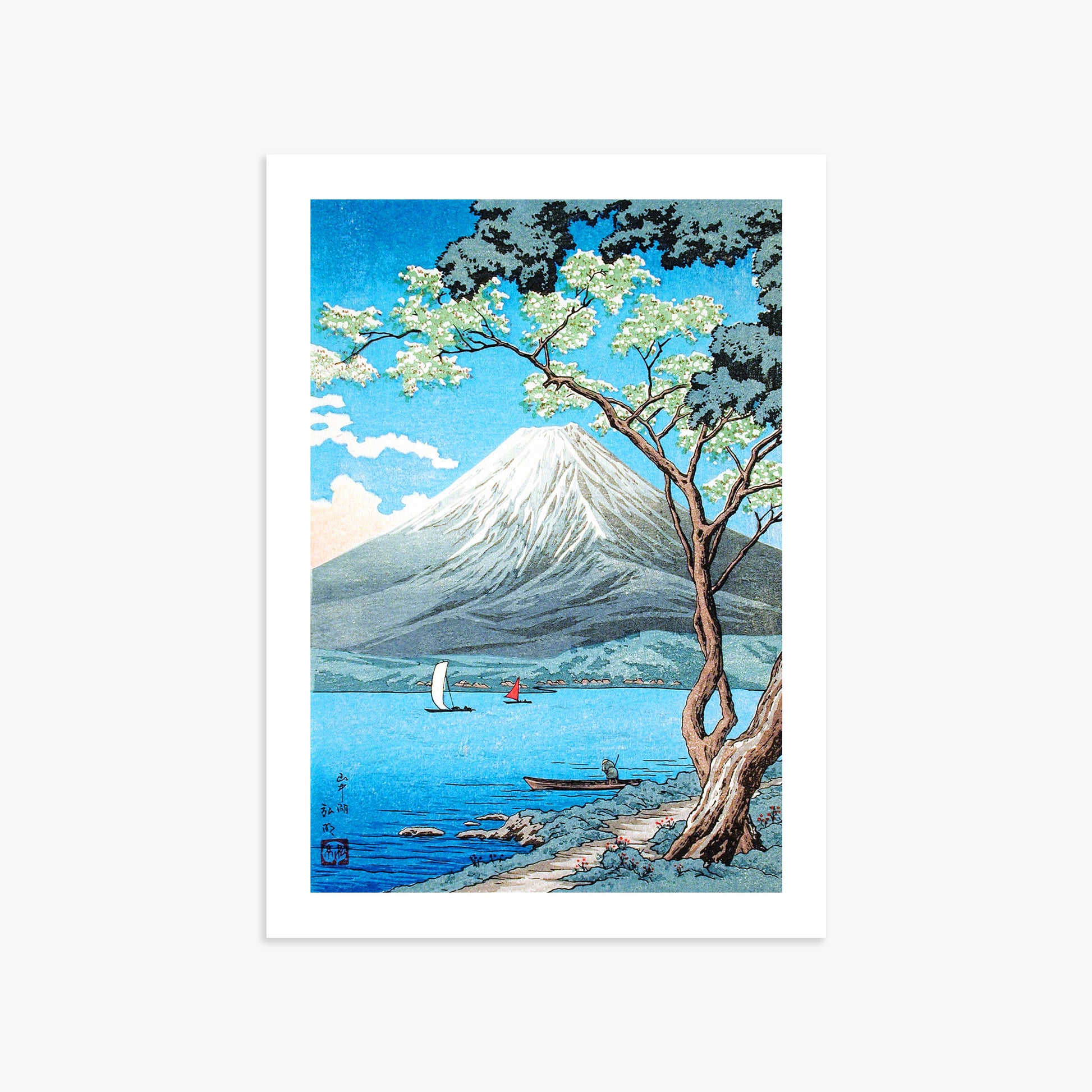 Takahashi Hiroaki (Shōtei): Mount Fuji from Lake Yamanaka, 50x70cm Art Reproduction Unframed