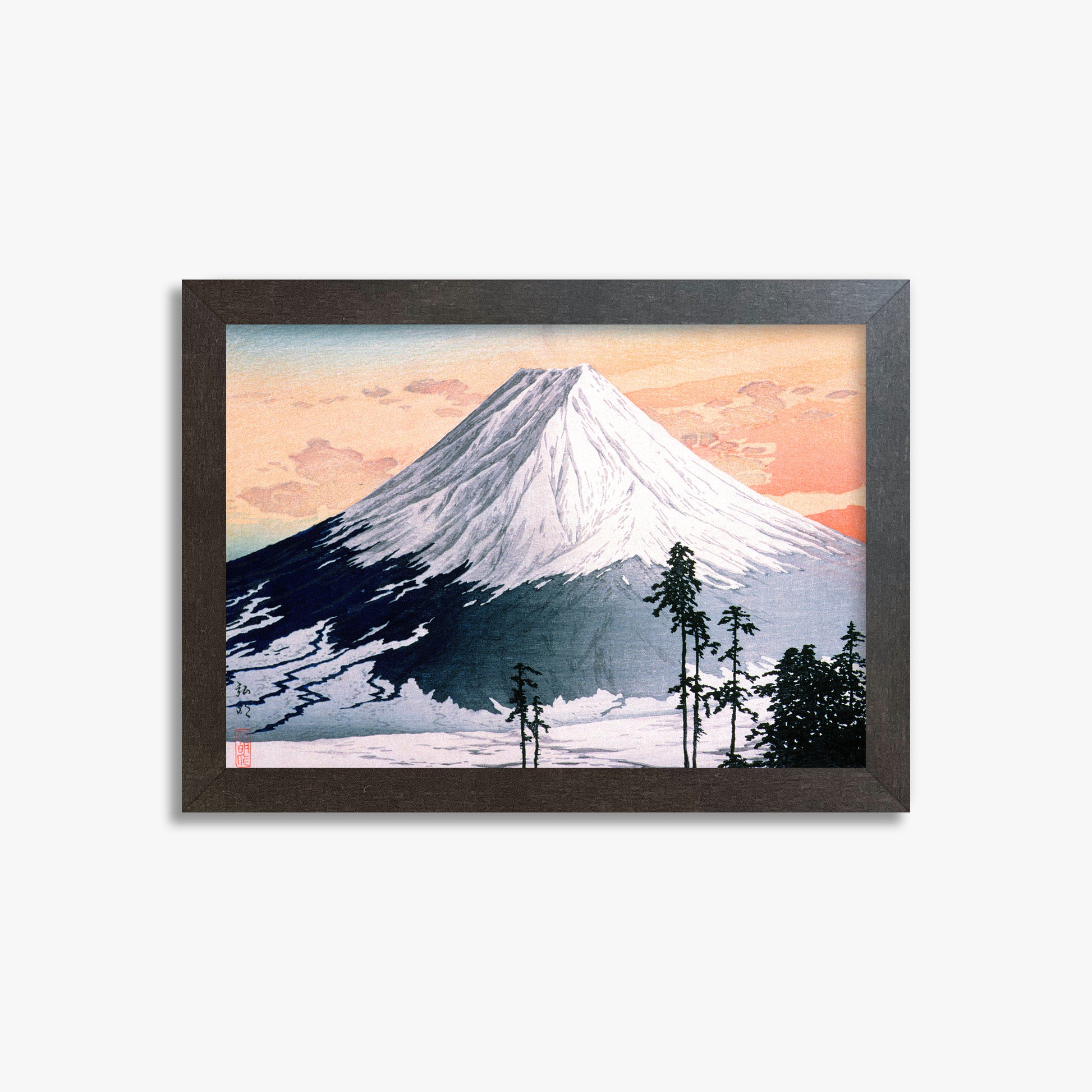 Takahashi Hiroaki (Shōtei): Katsuyama Neighborhood, 21x30cm Framed Art Reproduction With Espresso Frame