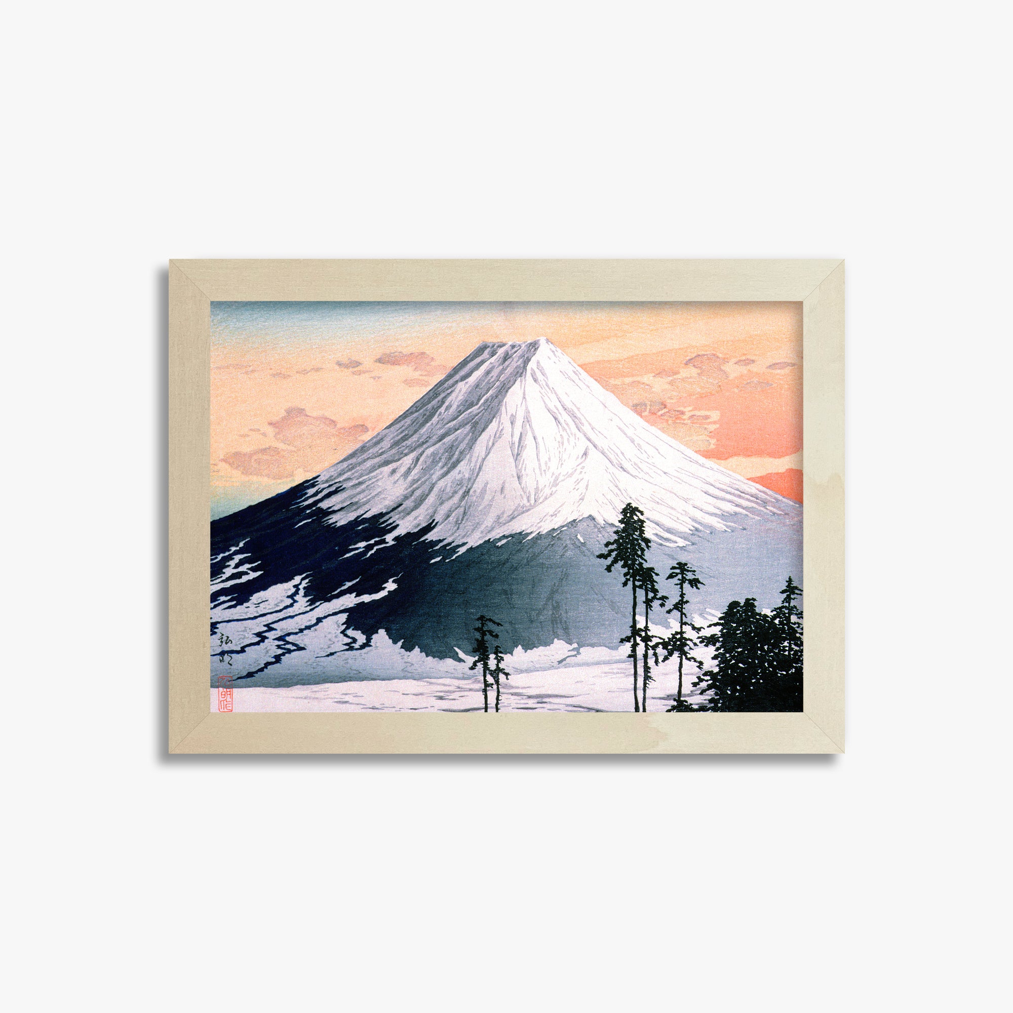 Takahashi Hiroaki (Shōtei): Katsuyama Neighborhood, 21x30cm Framed Art Reproduction With Lime Wood Frame