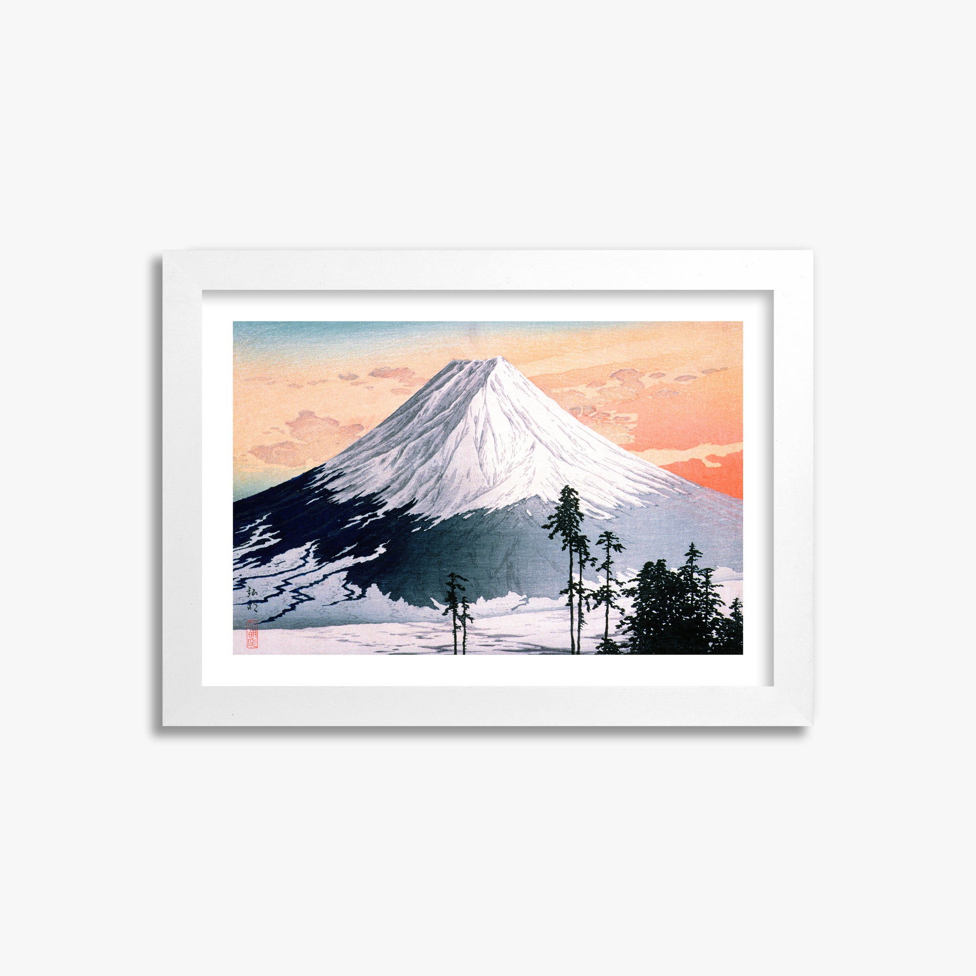 Takahashi Hiroaki (Shōtei): Katsuyama Neighborhood, 21x30cm Framed Art Reproduction With White Frame