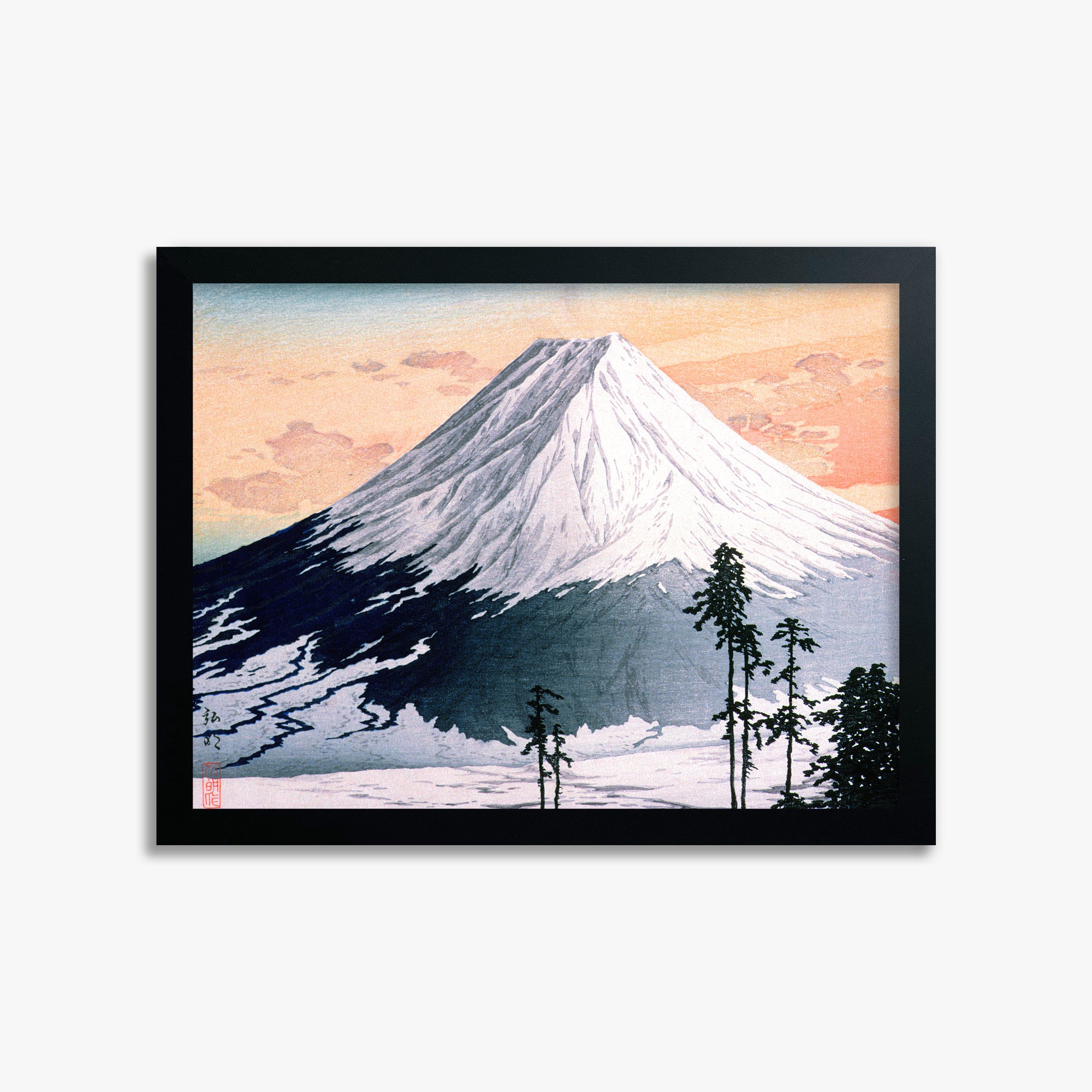 Takahashi Hiroaki (Shōtei): Katsuyama Neighborhood, 30x40cm Framed Art Reproduction With Black Frame