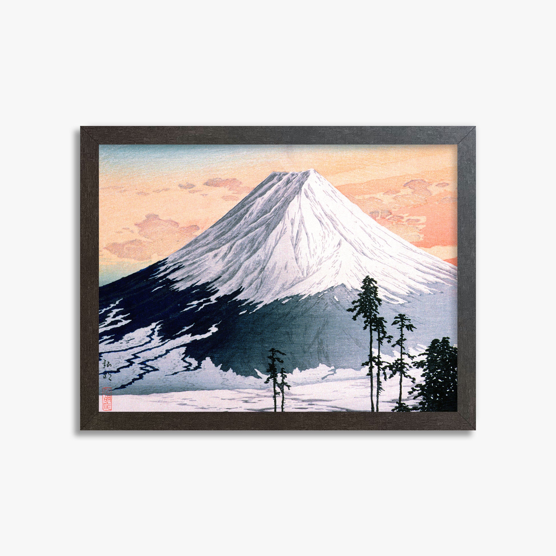 Takahashi Hiroaki (Shōtei): Katsuyama Neighborhood, 30x40cm Framed Art Reproduction With Espresso Frame