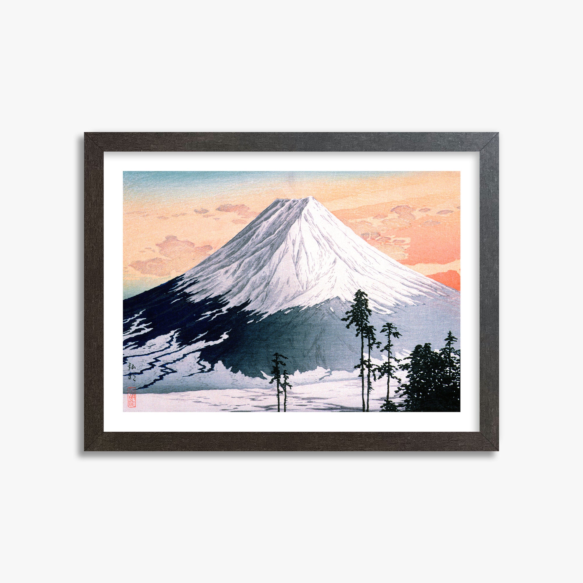 Takahashi Hiroaki (Shōtei): Katsuyama Neighborhood, 30x40cm Framed Art Reproduction With Espresso Frame