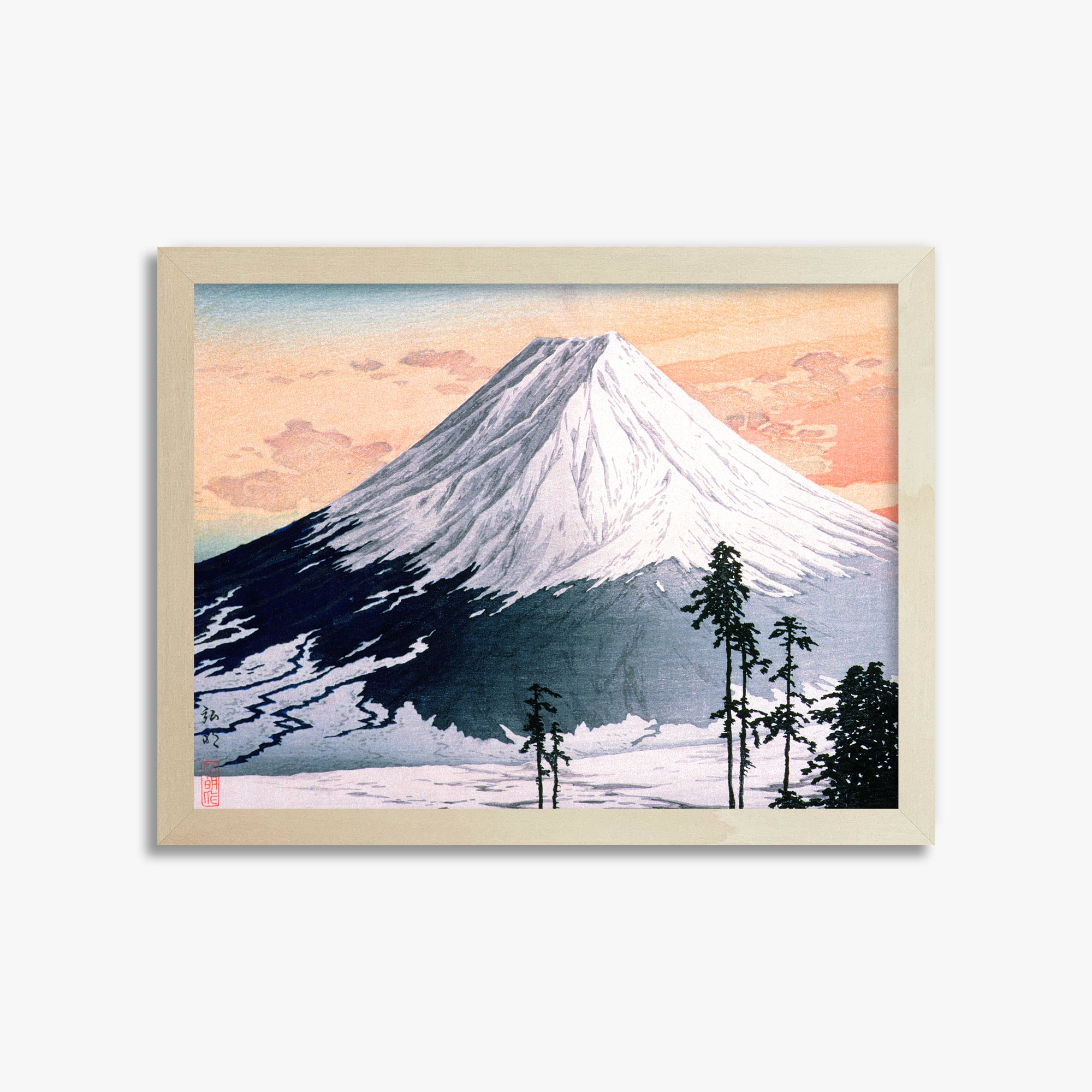 Takahashi Hiroaki (Shōtei): Katsuyama Neighborhood, 30x40cm Framed Art Reproduction With Lime Wood Frame