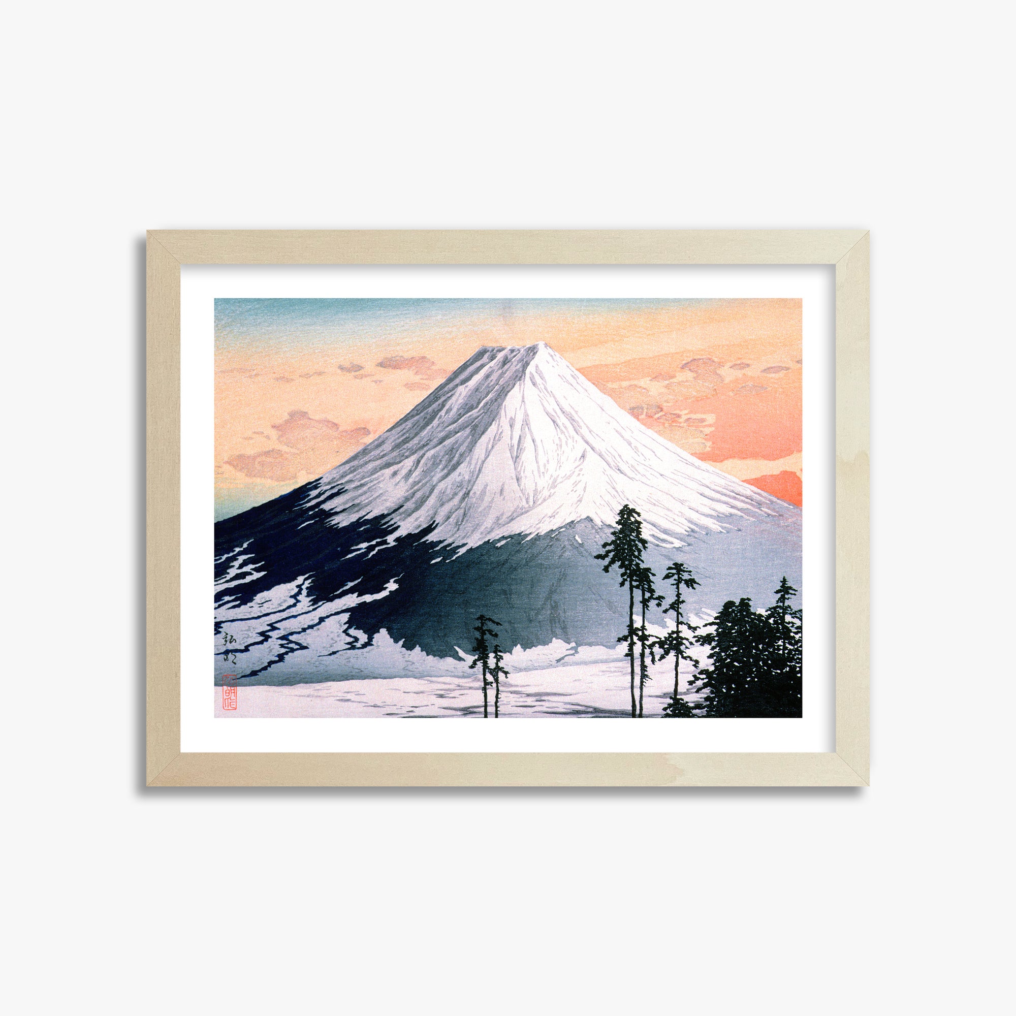 Takahashi Hiroaki (Shōtei): Katsuyama Neighborhood, 30x40cm Framed Art Reproduction With Lime Wood Frame