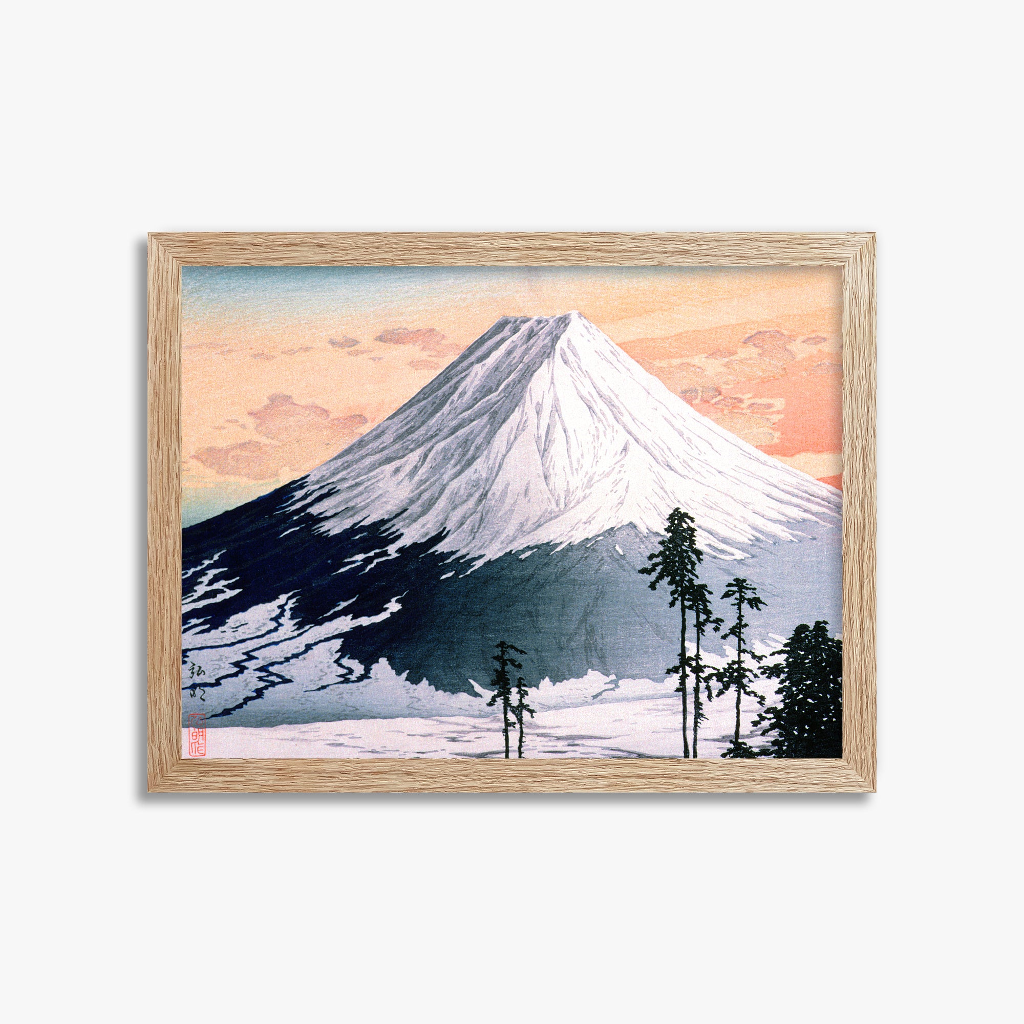Takahashi Hiroaki (Shōtei): Katsuyama Neighborhood, 30x40cm Framed Art Reproduction With Raw Oak Frame