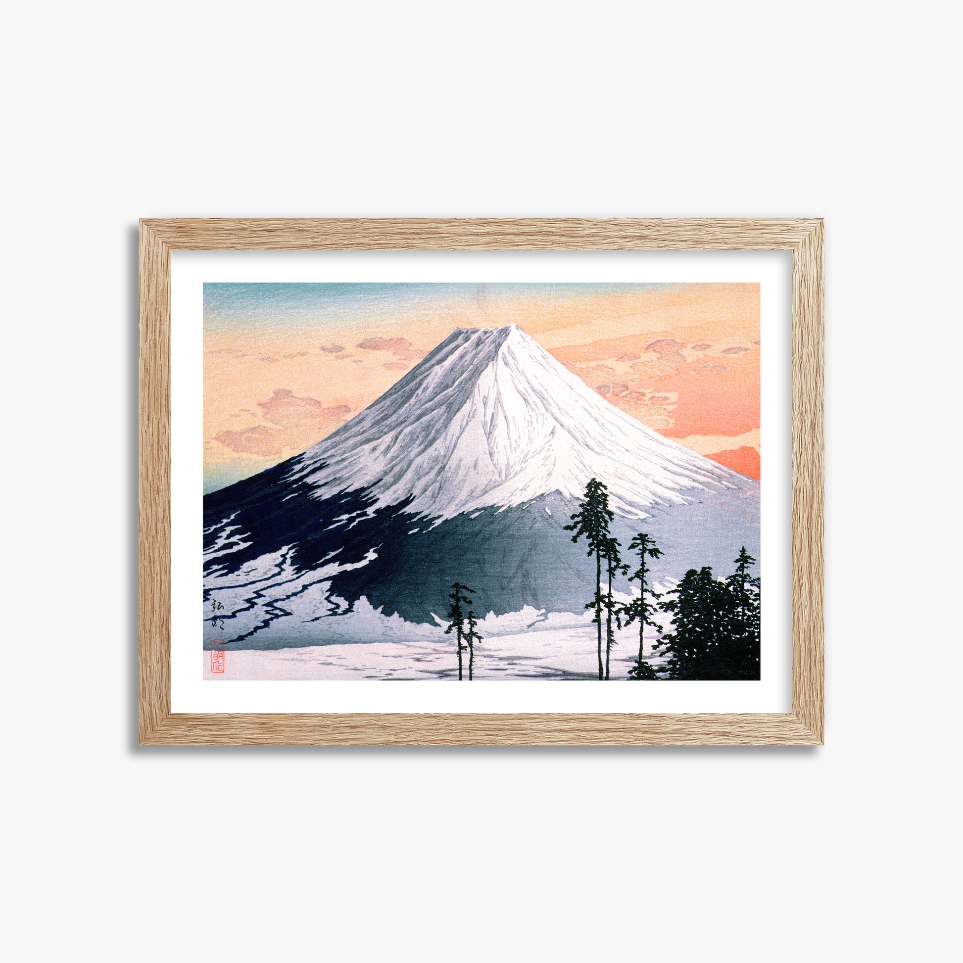 Takahashi Hiroaki (Shōtei): Katsuyama Neighborhood, 30x40cm Framed Art Reproduction With Raw Oak Frame