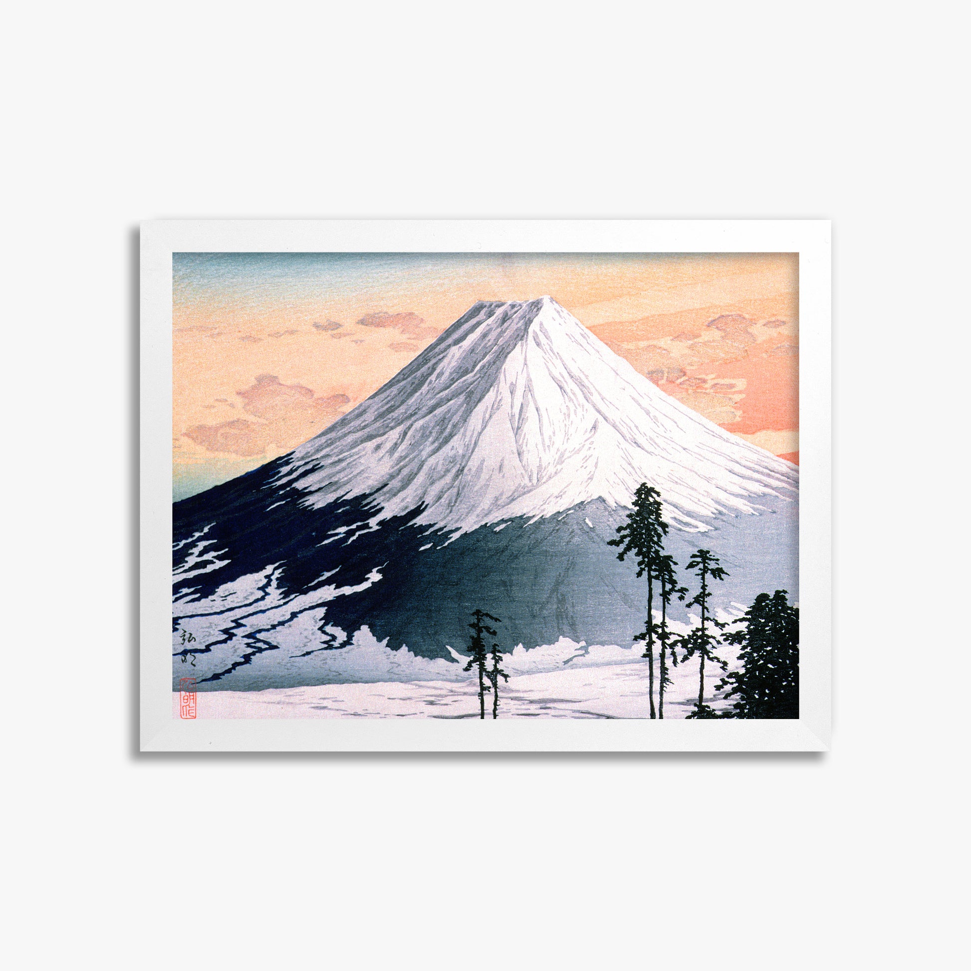Takahashi Hiroaki (Shōtei): Katsuyama Neighborhood, 30x40cm Framed Art Reproduction With White Frame
