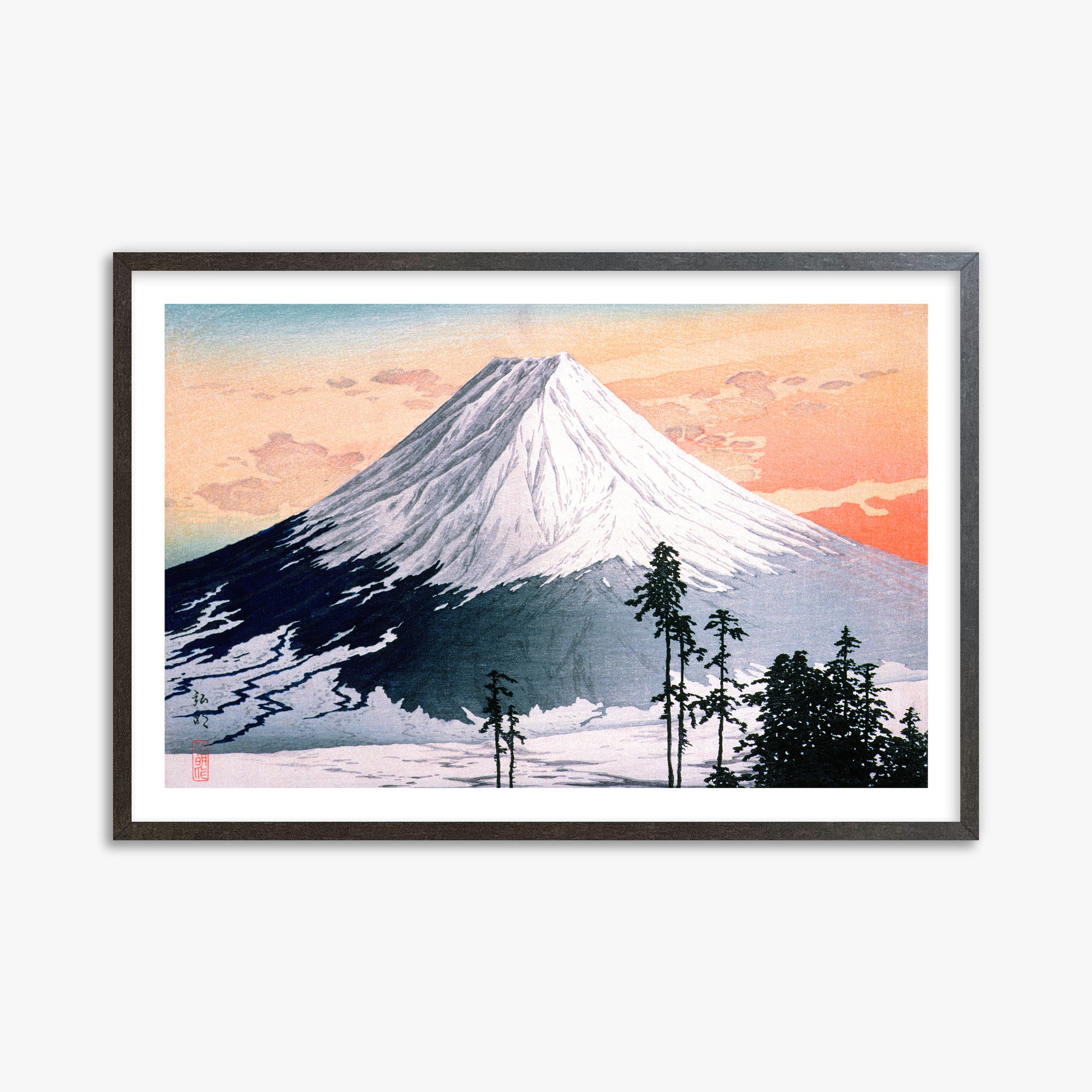 Takahashi Hiroaki (Shōtei): Katsuyama Neighborhood, 61x91cm Framed Art Reproduction With Espresso Frame
