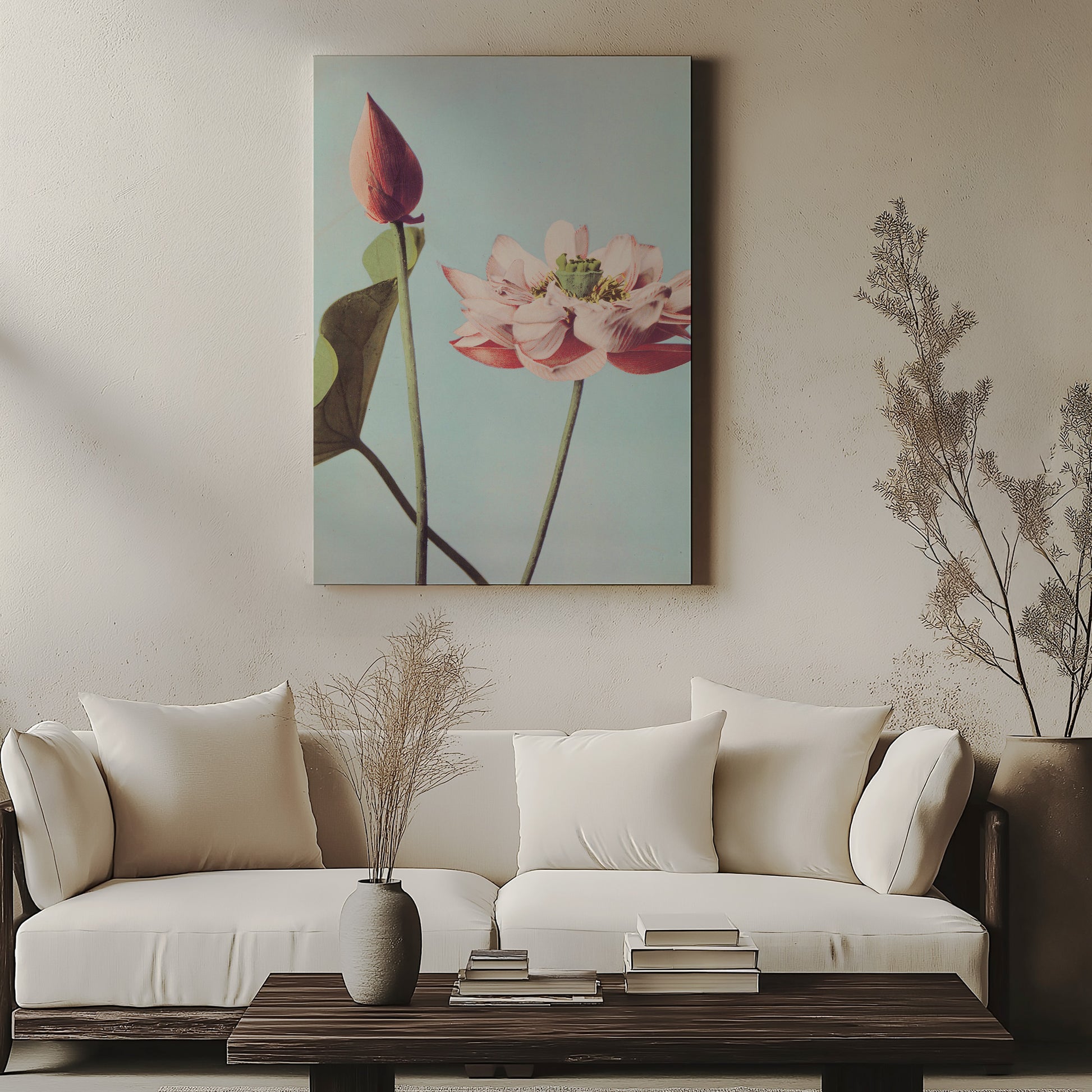 Design Concept No. 57 for Ogawa Kazumasa: Lotus Flowers Japanese Wall Art