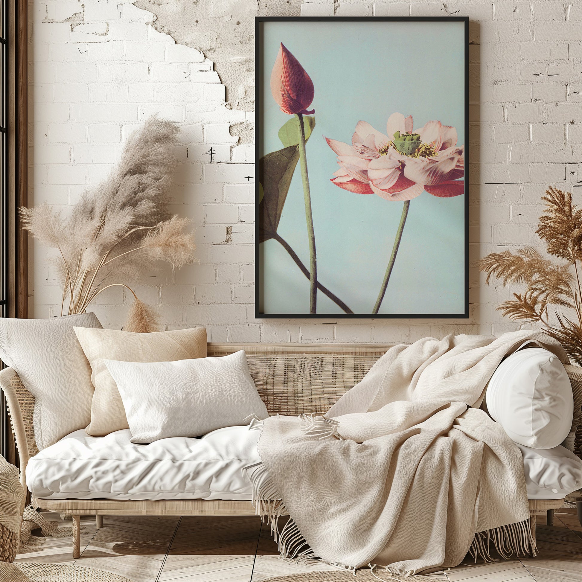 Design Concept No. 29 for Ogawa Kazumasa: Lotus Flowers Japanese Wall Art