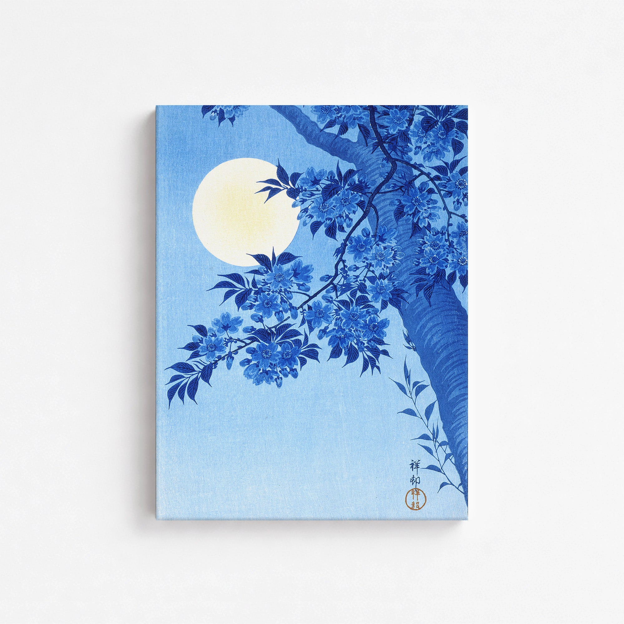 Cerisier en fleurs par une nuit de lune