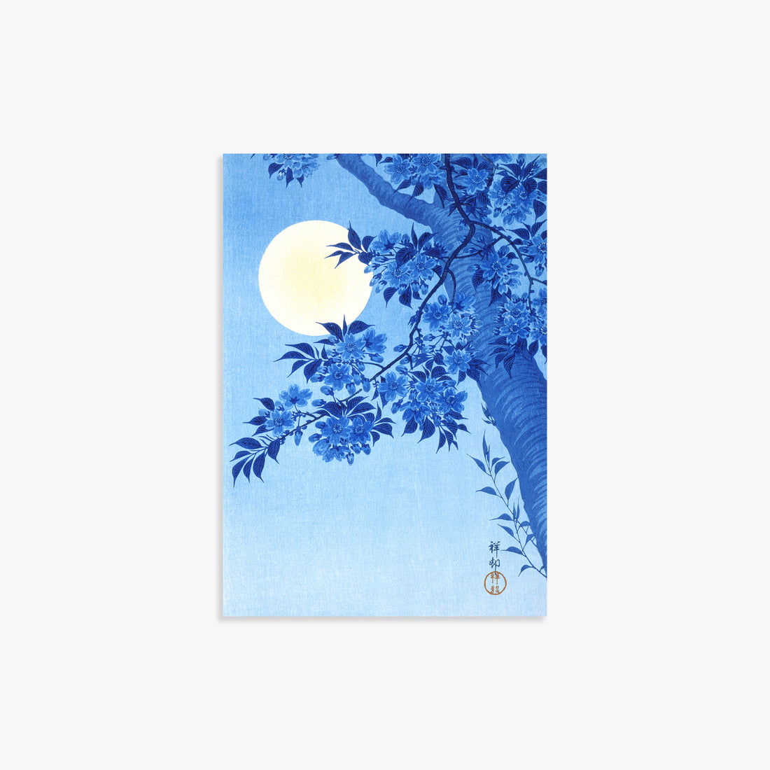 Design Concept No. 28 for Ohara Koson: Blossoming Cherry on a Moonlit Night Japanese Wall Art