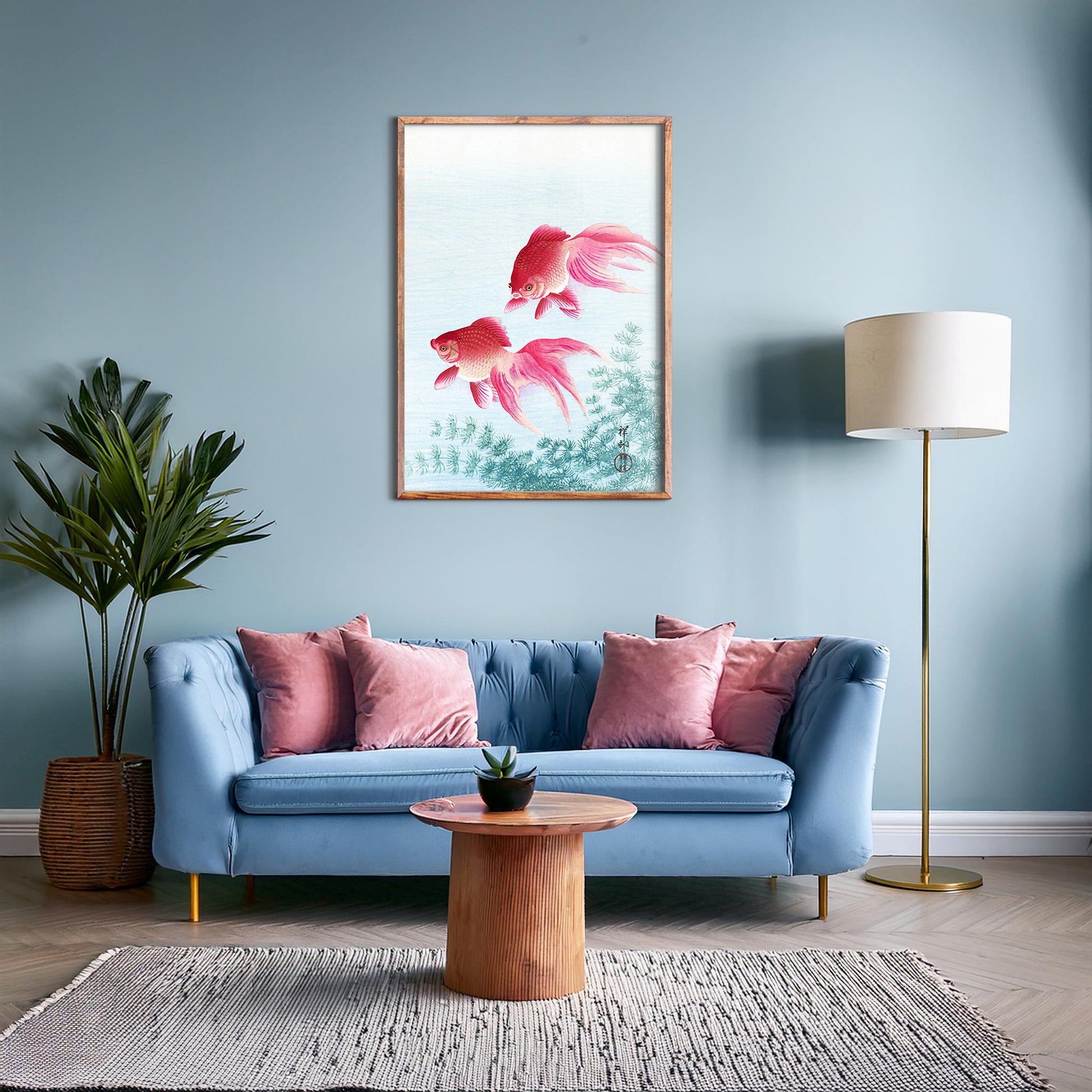 Design Concept No. 28 for Ohara Koson: Two veil goldfish Japanese Wall Art