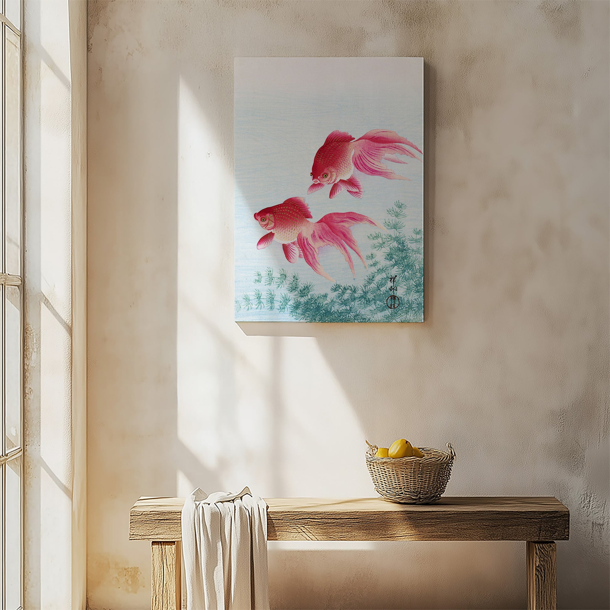 Design Concept No. 54 for Ohara Koson: Two veil goldfish Japanese Wall Art