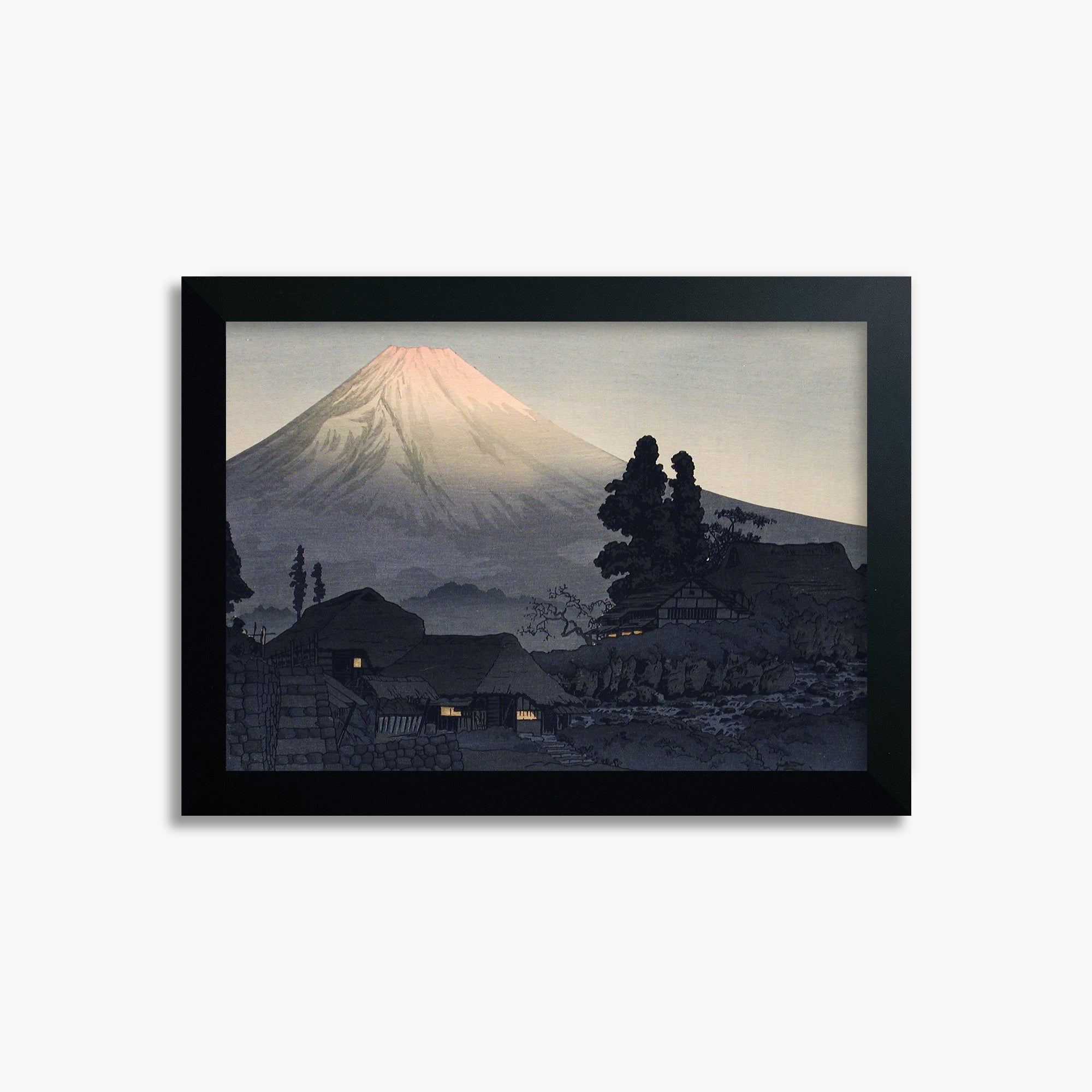 Takahashi Hiroaki (Shōtei): Mount Fuji From Mizukubo (Ukutsu), 21x30cm Framed Art Reproduction With Black Frame