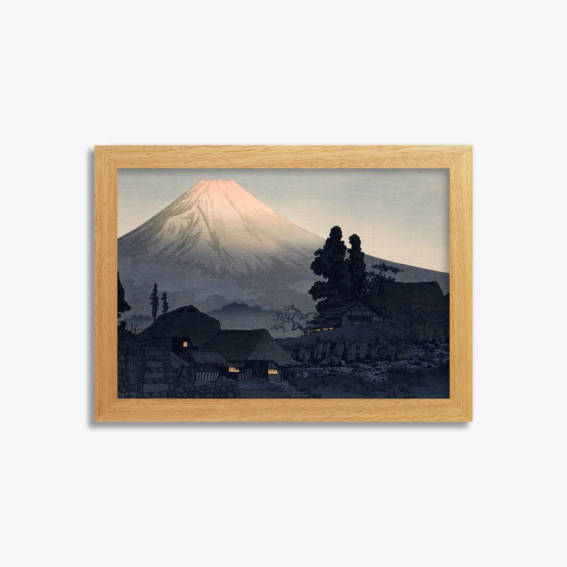 Takahashi Hiroaki (Shōtei): Mount Fuji From Mizukubo (Ukutsu), 21x30cm Framed Art Reproduction With Oak Frame