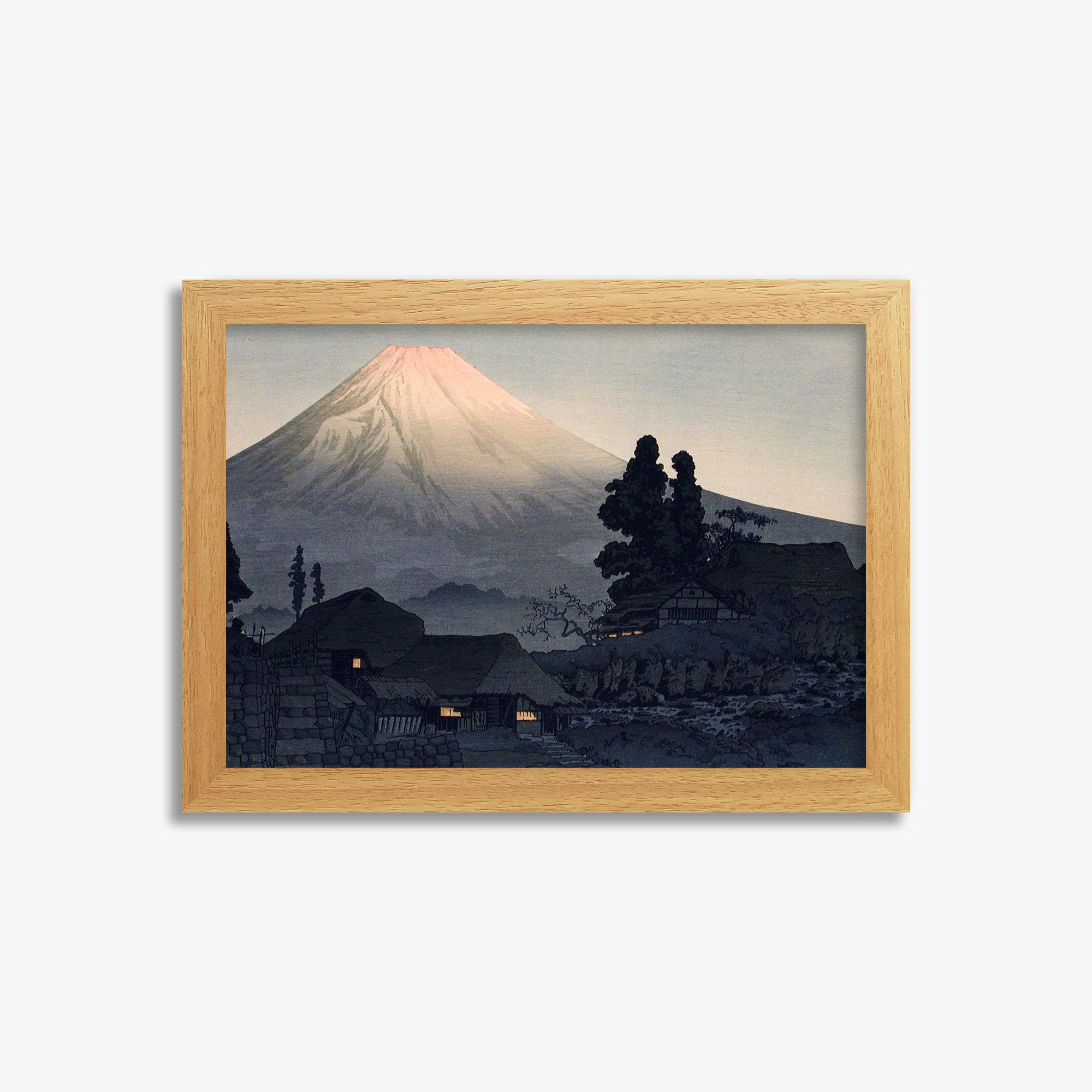Takahashi Hiroaki (Shōtei): Mount Fuji From Mizukubo (Ukutsu), 21x30cm Framed Art Reproduction With Oak Frame