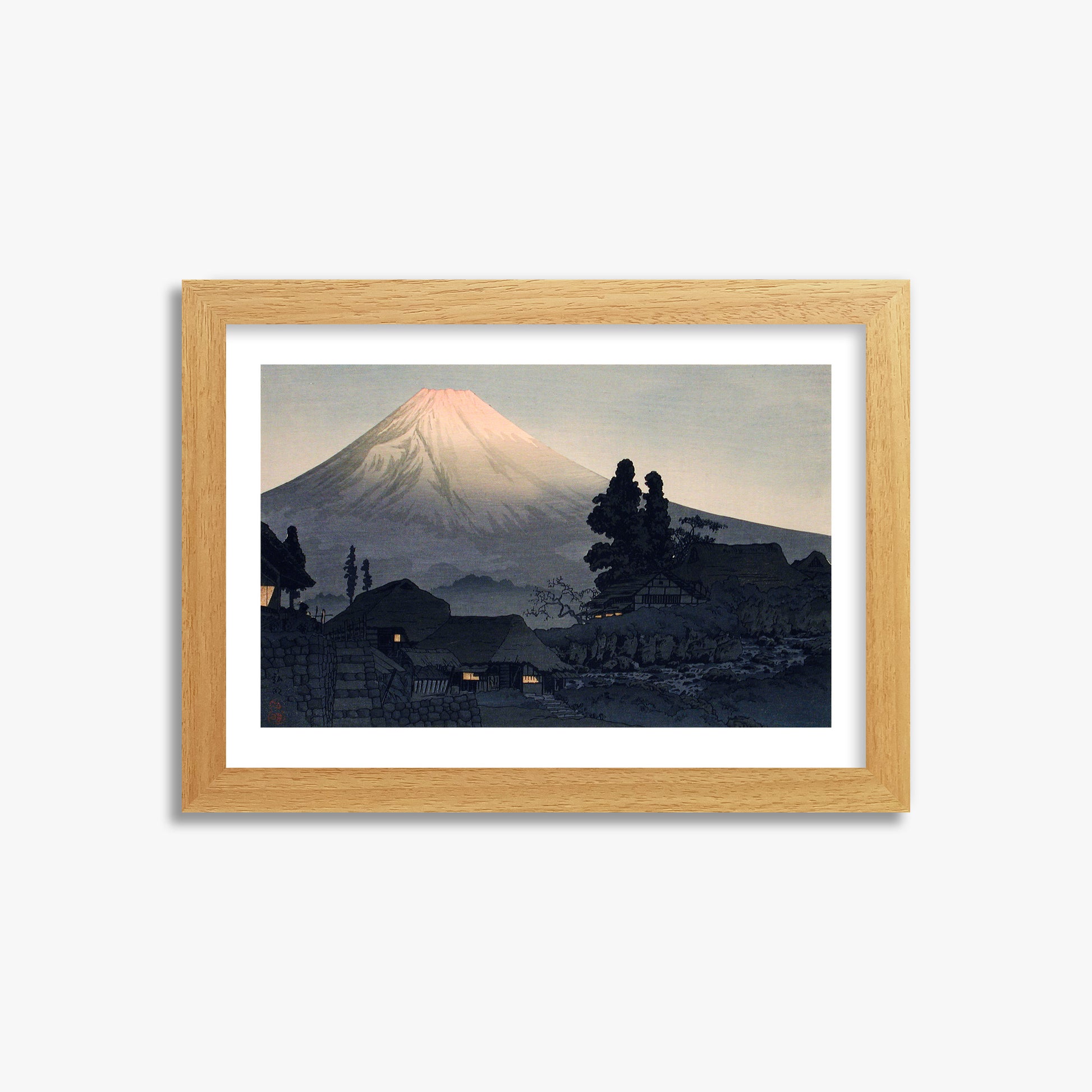 Takahashi Hiroaki (Shōtei): Mount Fuji From Mizukubo (Ukutsu), 21x30cm Framed Art Reproduction With Oak Frame
