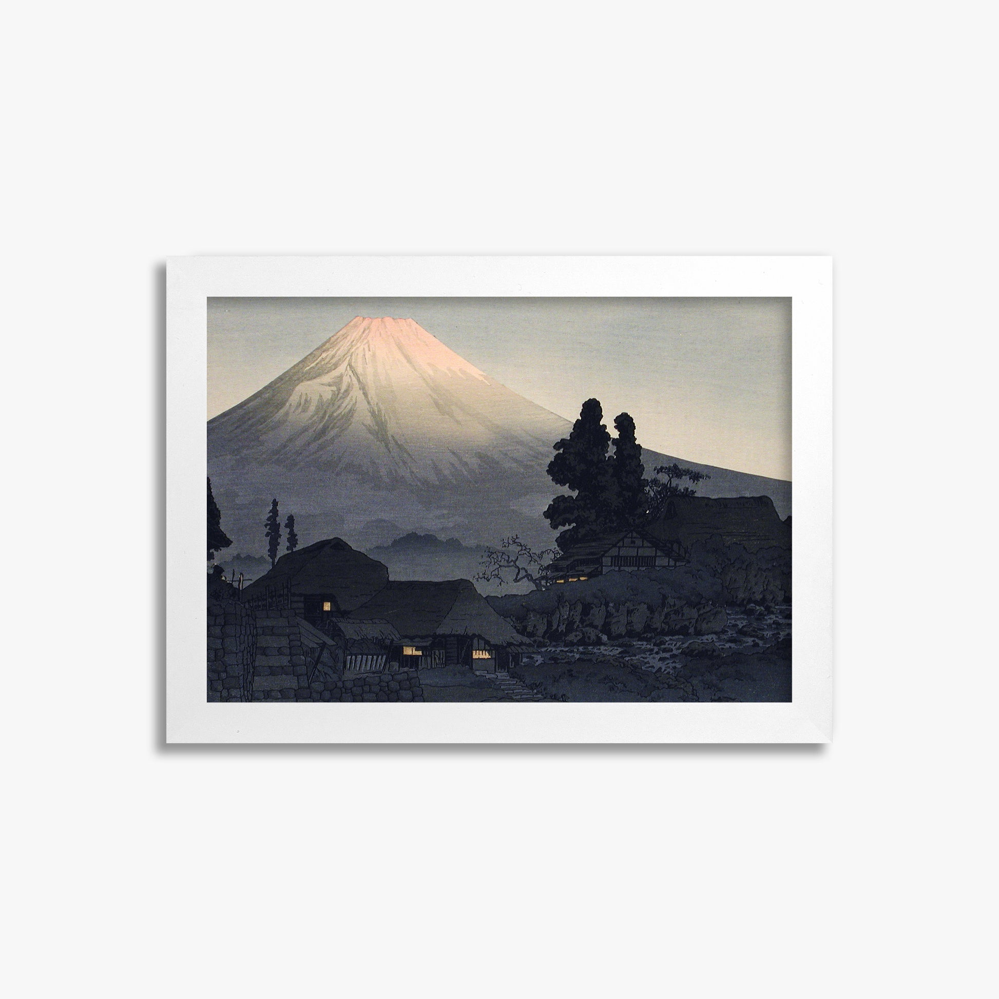 Takahashi Hiroaki (Shōtei): Mount Fuji From Mizukubo (Ukutsu), 21x30cm Framed Art Reproduction With White Frame