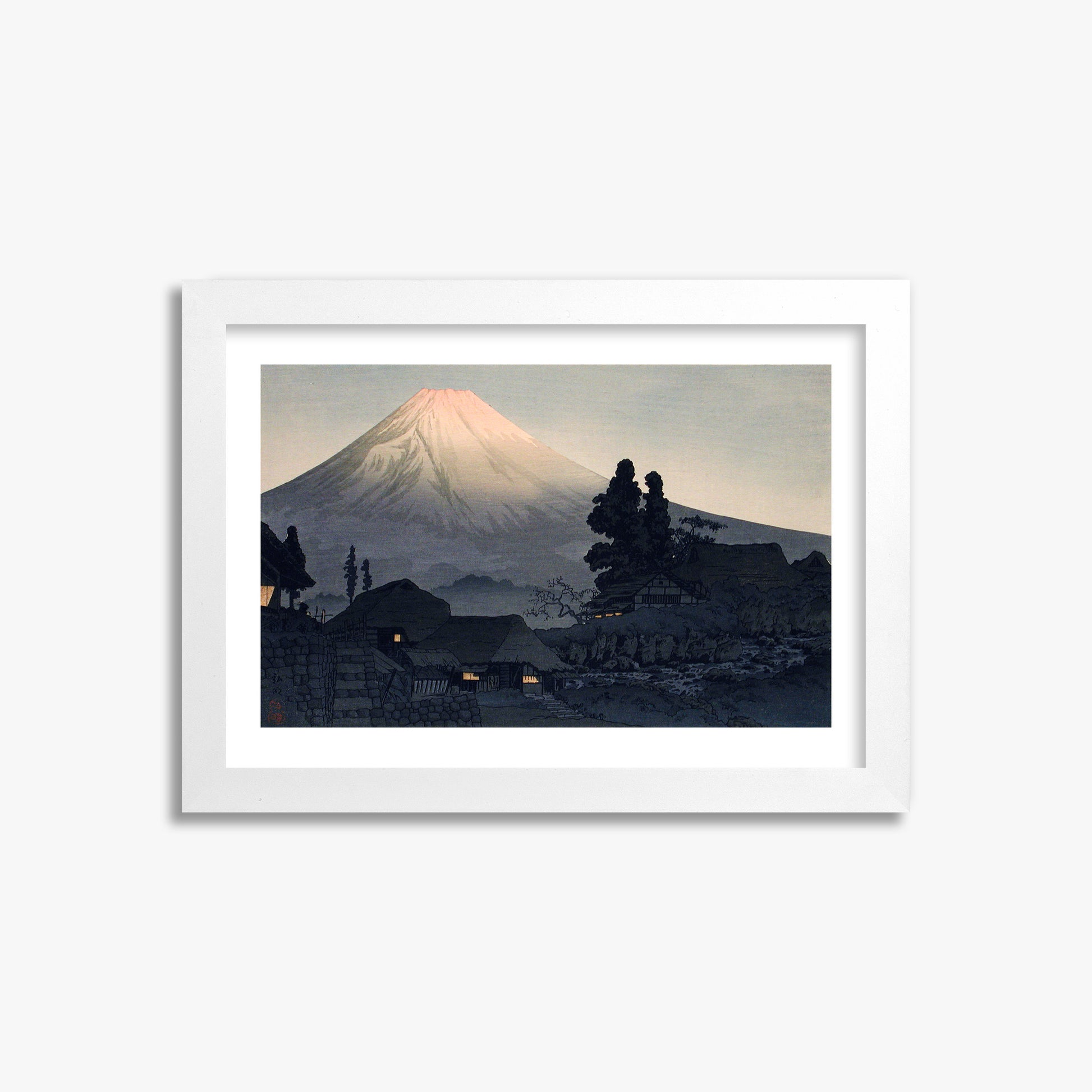 Takahashi Hiroaki (Shōtei): Mount Fuji From Mizukubo (Ukutsu), 21x30cm Framed Art Reproduction With White Frame