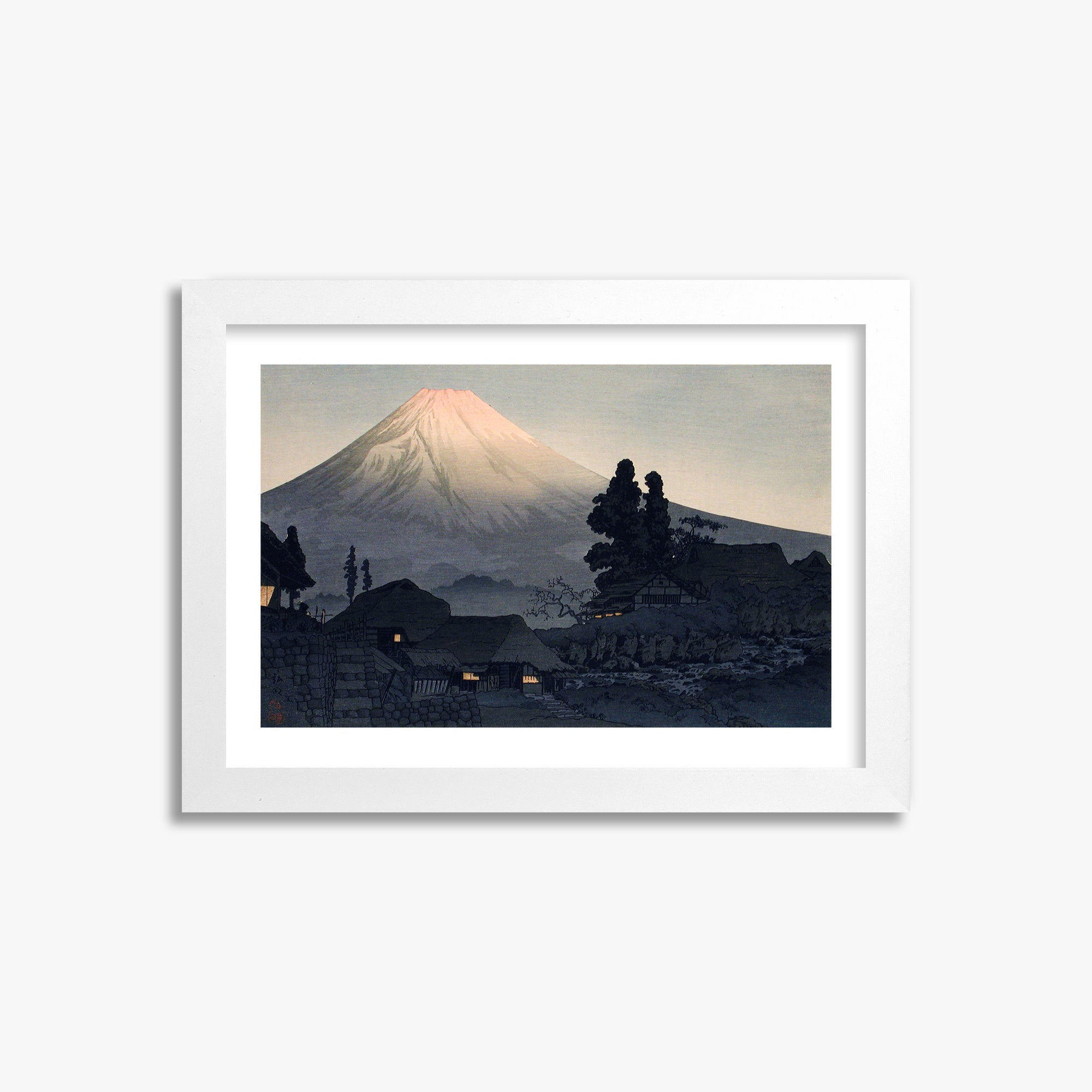 Takahashi Hiroaki (Shōtei): Mount Fuji From Mizukubo (Ukutsu), 21x30cm Framed Art Reproduction With White Frame