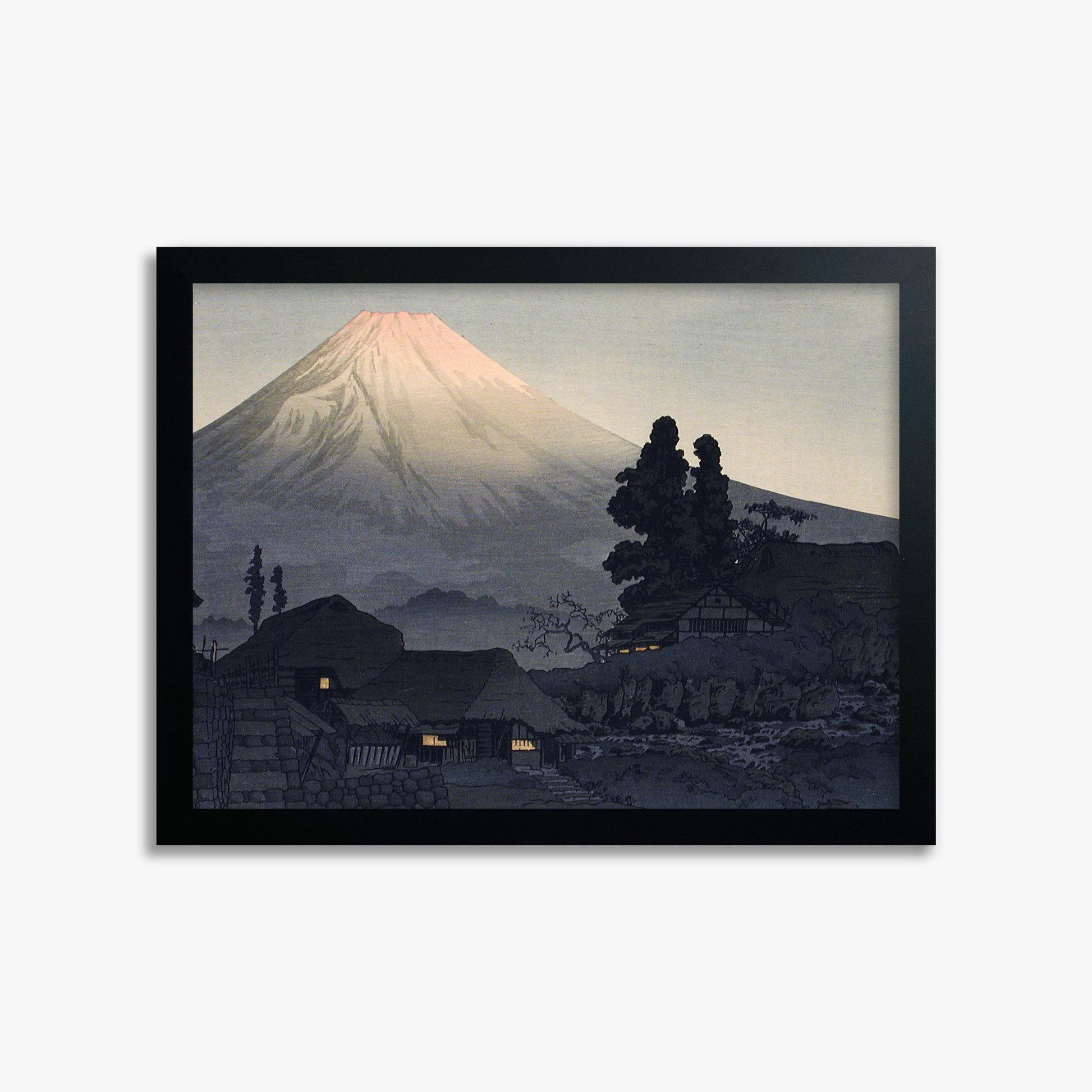 Takahashi Hiroaki (Shōtei): Mount Fuji From Mizukubo (Ukutsu), 30x40cm Framed Art Reproduction With Black Frame