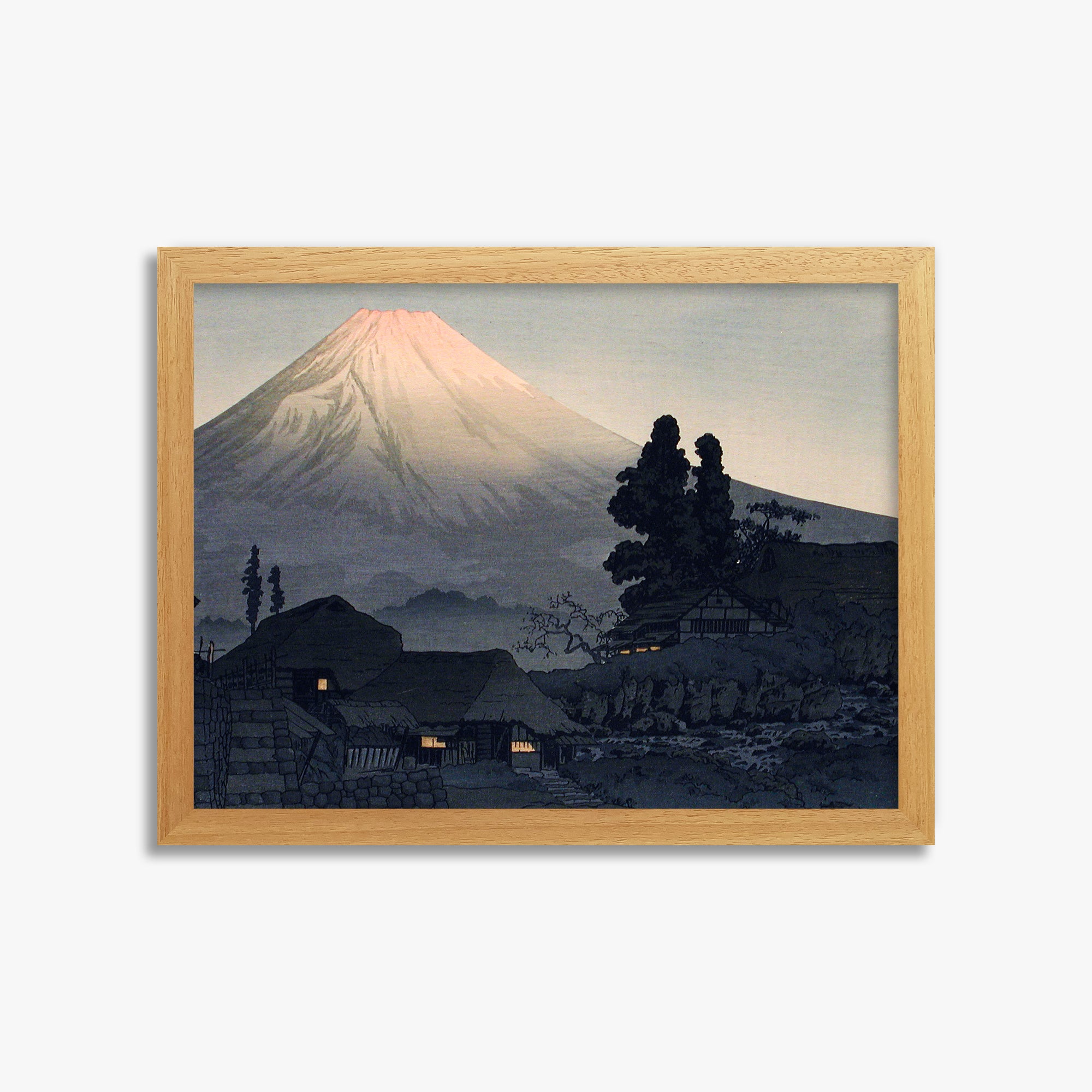 Takahashi Hiroaki (Shōtei): Mount Fuji From Mizukubo (Ukutsu), 30x40cm Framed Art Reproduction With Oak Frame