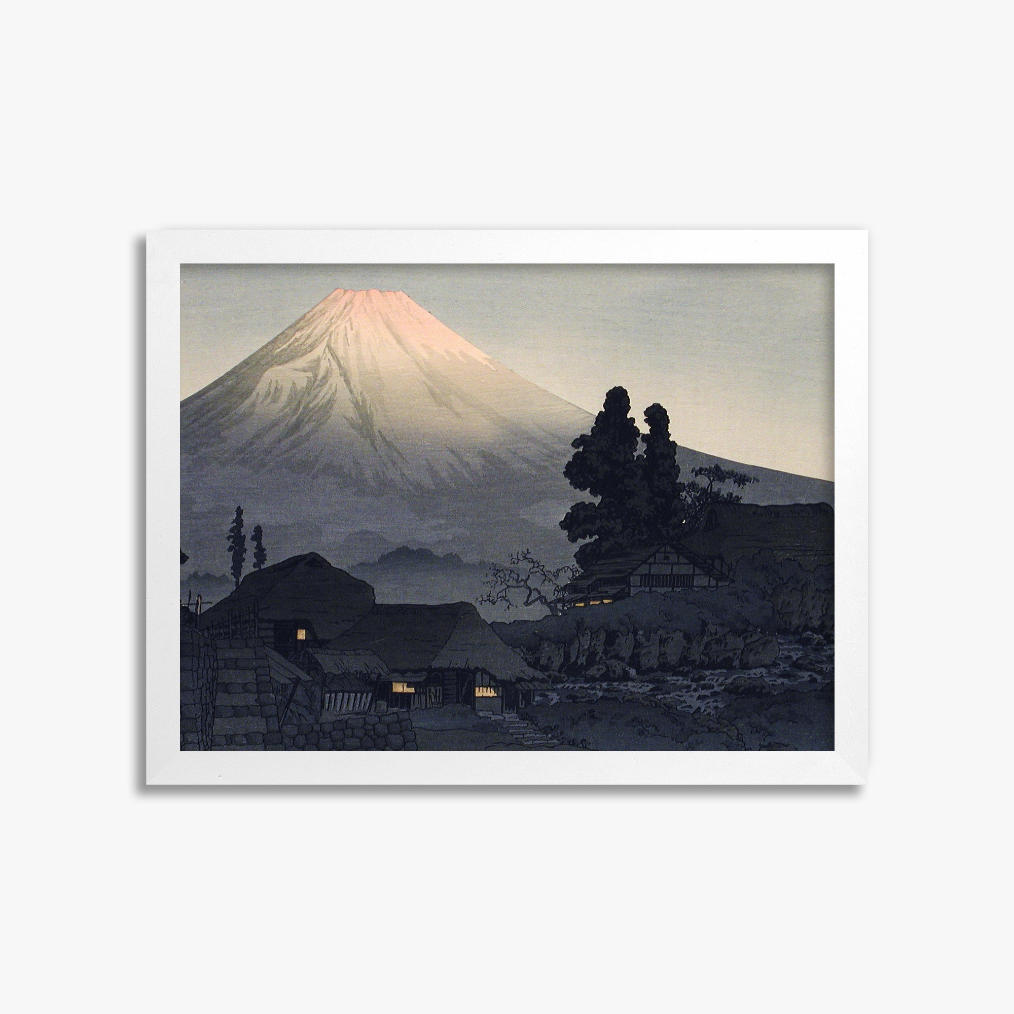 Takahashi Hiroaki (Shōtei): Mount Fuji From Mizukubo (Ukutsu), 30x40cm Framed Art Reproduction With White Frame