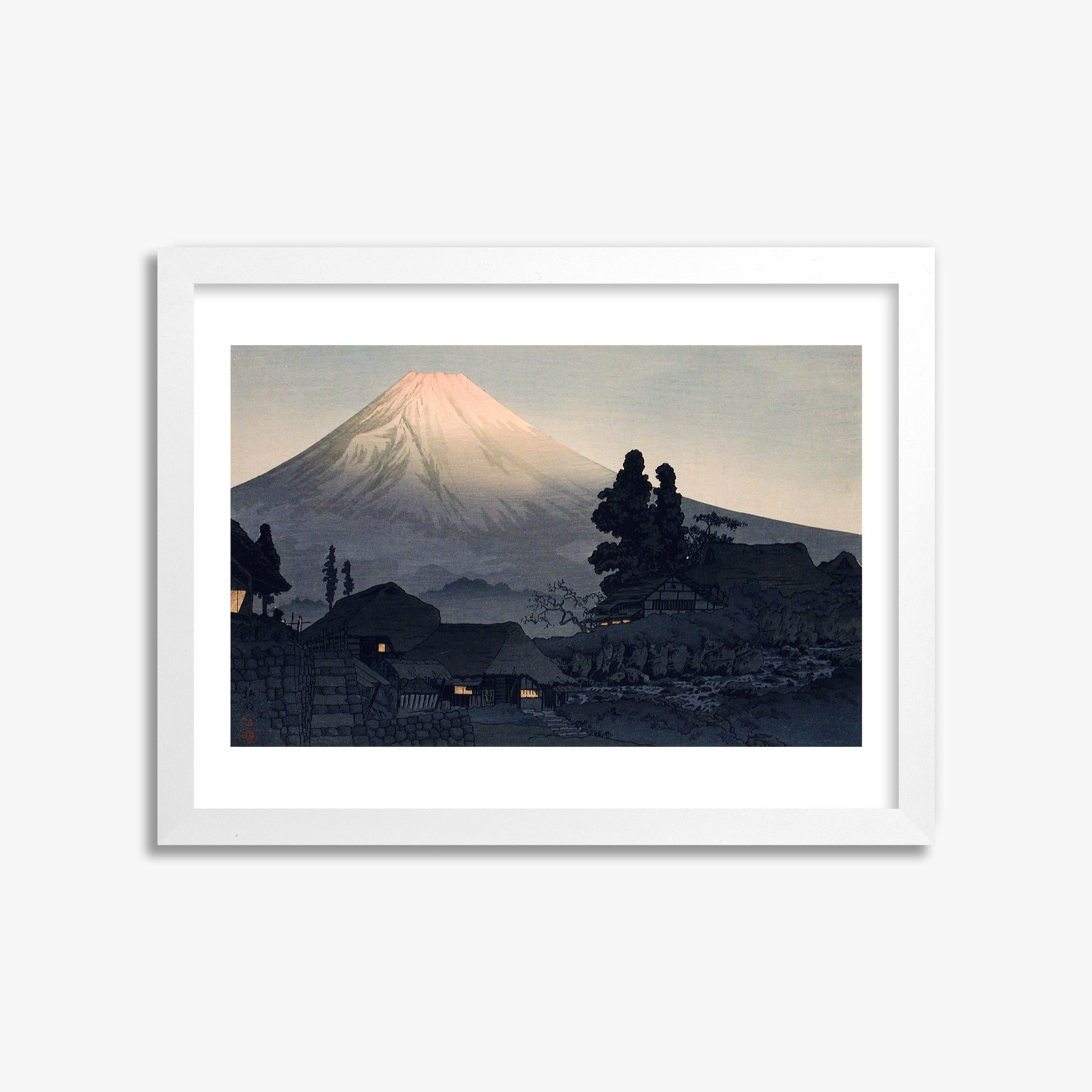 Takahashi Hiroaki (Shōtei): Mount Fuji From Mizukubo (Ukutsu), 30x40cm Framed Art Reproduction With White Frame