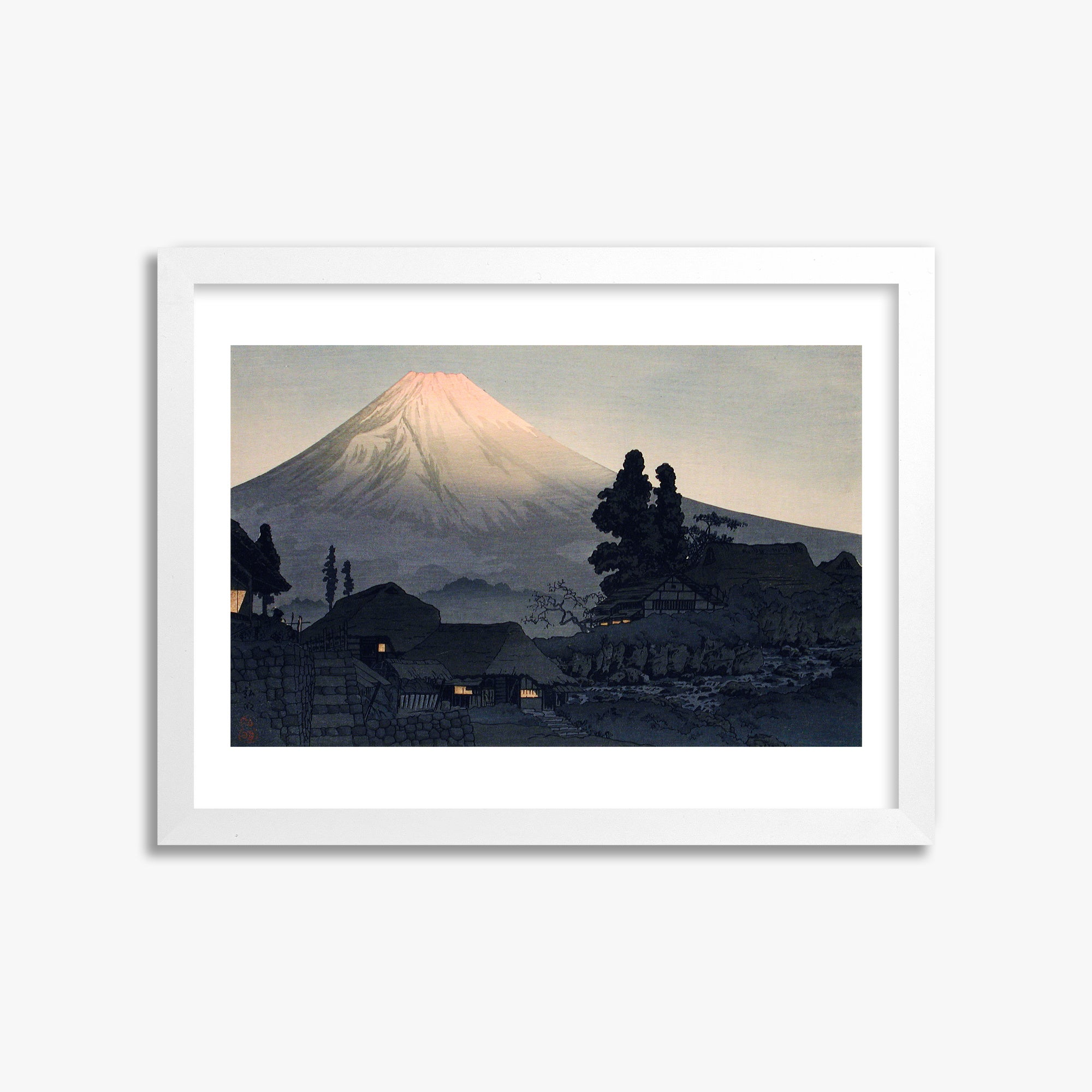 Takahashi Hiroaki (Shōtei): Mount Fuji From Mizukubo (Ukutsu), 30x40cm Framed Art Reproduction With White Frame