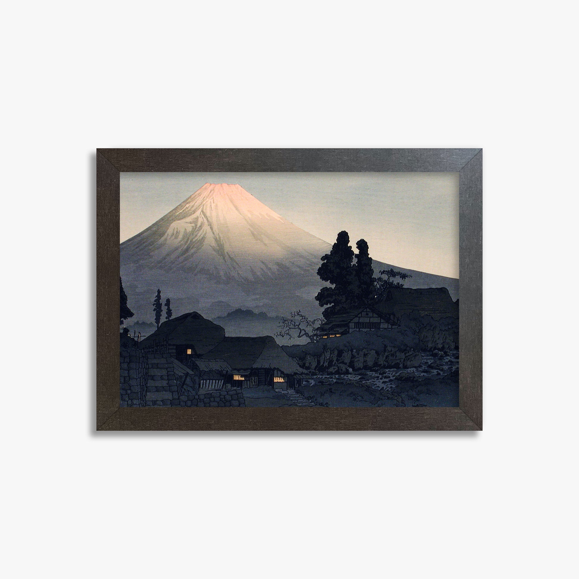 Takahashi Hiroaki (Shōtei): Mount Fuji From Mizukubo (Ukutsu), 21x30cm Framed Art Reproduction With Espresso Frame