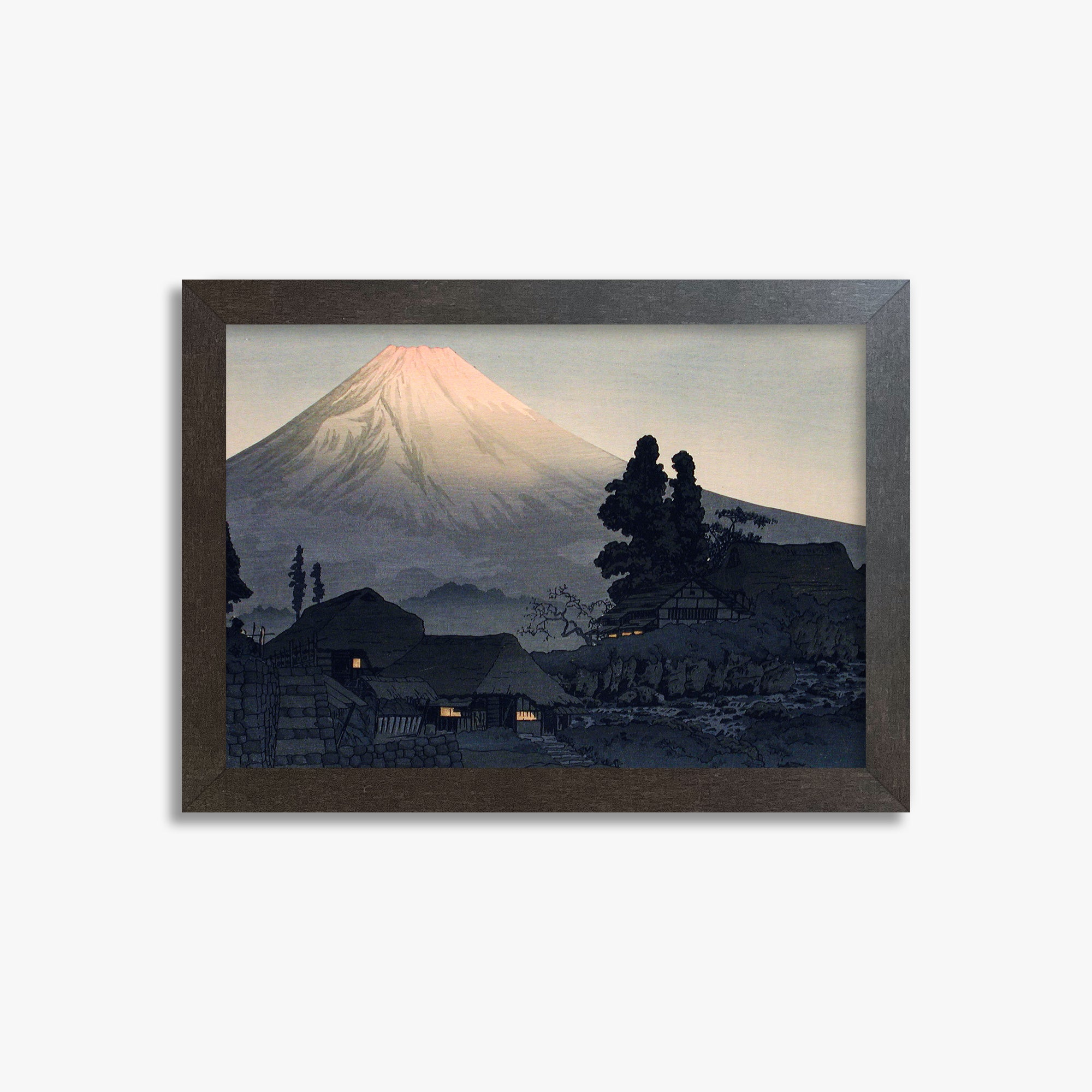Takahashi Hiroaki (Shōtei): Mount Fuji From Mizukubo (Ukutsu), 21x30cm Framed Art Reproduction With Espresso Frame