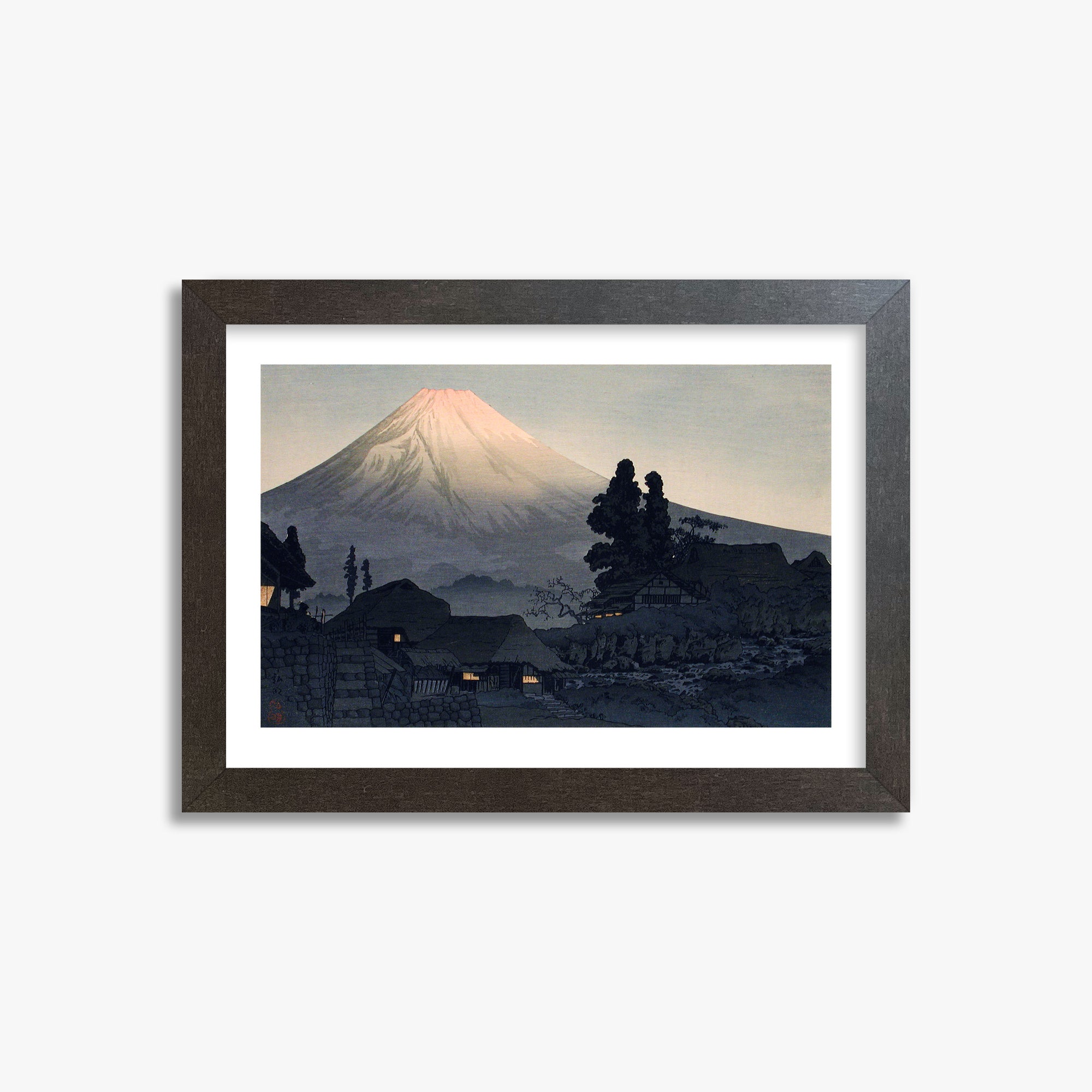 Takahashi Hiroaki (Shōtei): Mount Fuji From Mizukubo (Ukutsu), 21x30cm Framed Art Reproduction With Espresso Frame