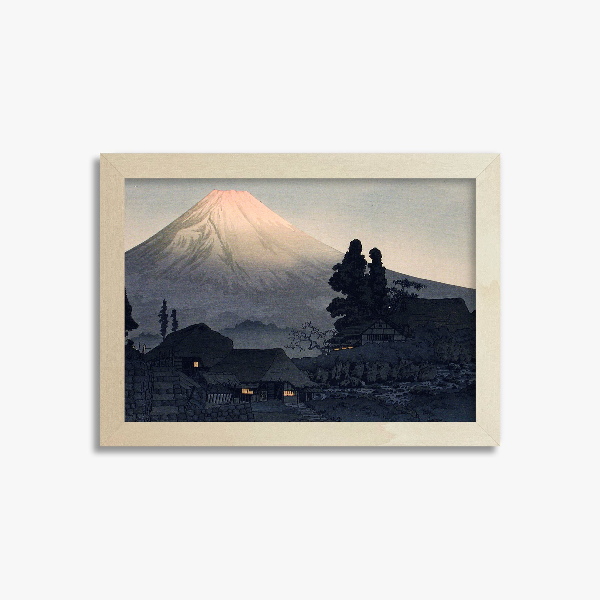 Takahashi Hiroaki (Shōtei): Mount Fuji From Mizukubo (Ukutsu), 21x30cm Framed Art Reproduction With Lime Wood Frame