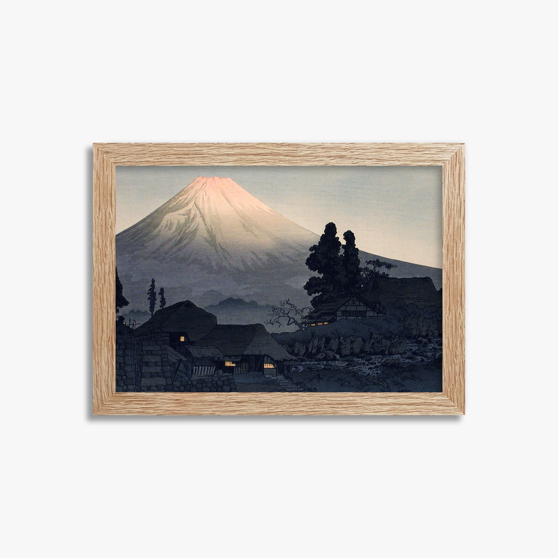 Takahashi Hiroaki (Shōtei): Mount Fuji From Mizukubo (Ukutsu), 21x30cm Framed Art Reproduction With Raw Oak Frame