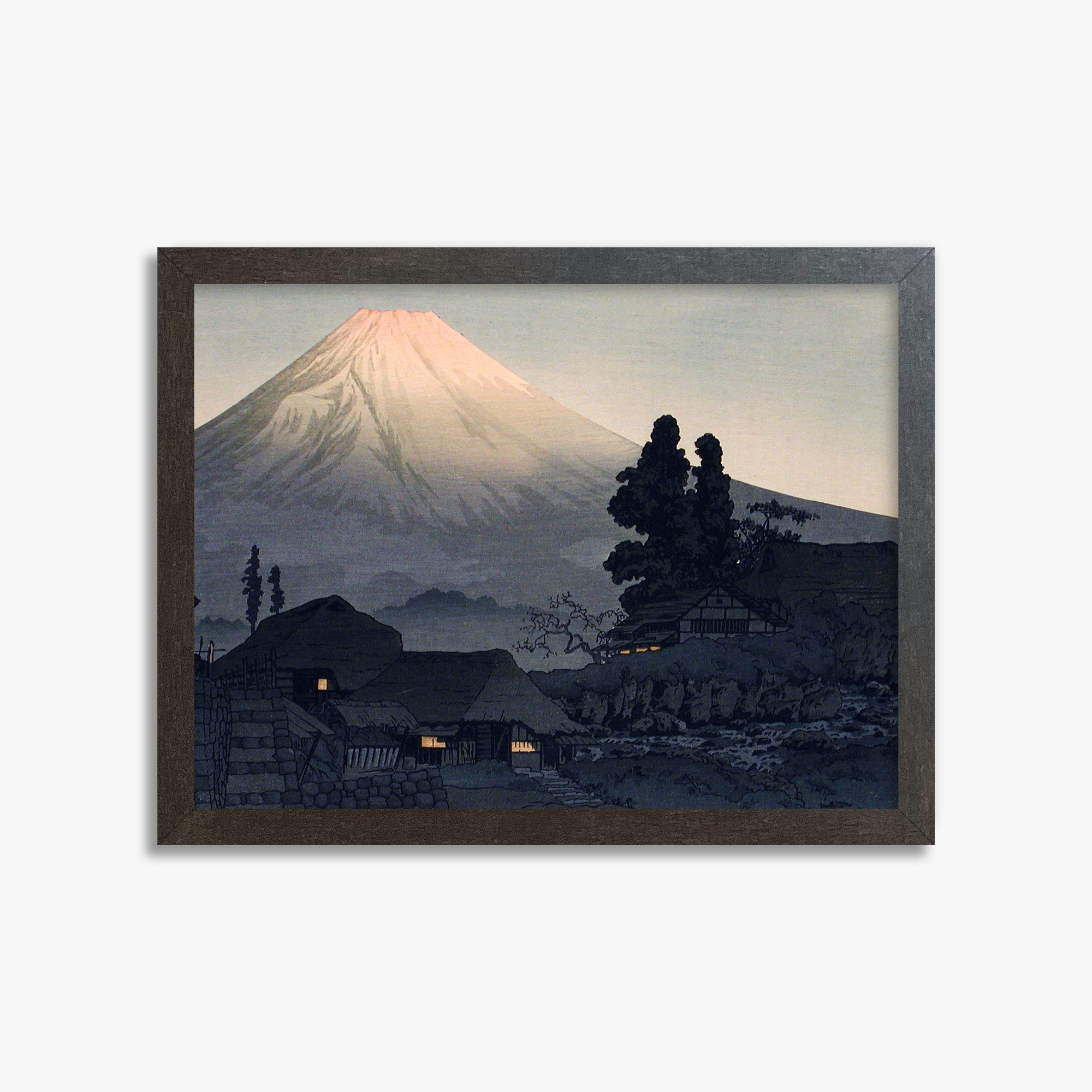 Takahashi Hiroaki (Shōtei): Mount Fuji From Mizukubo (Ukutsu), 30x40cm Framed Art Reproduction With Espresso Frame