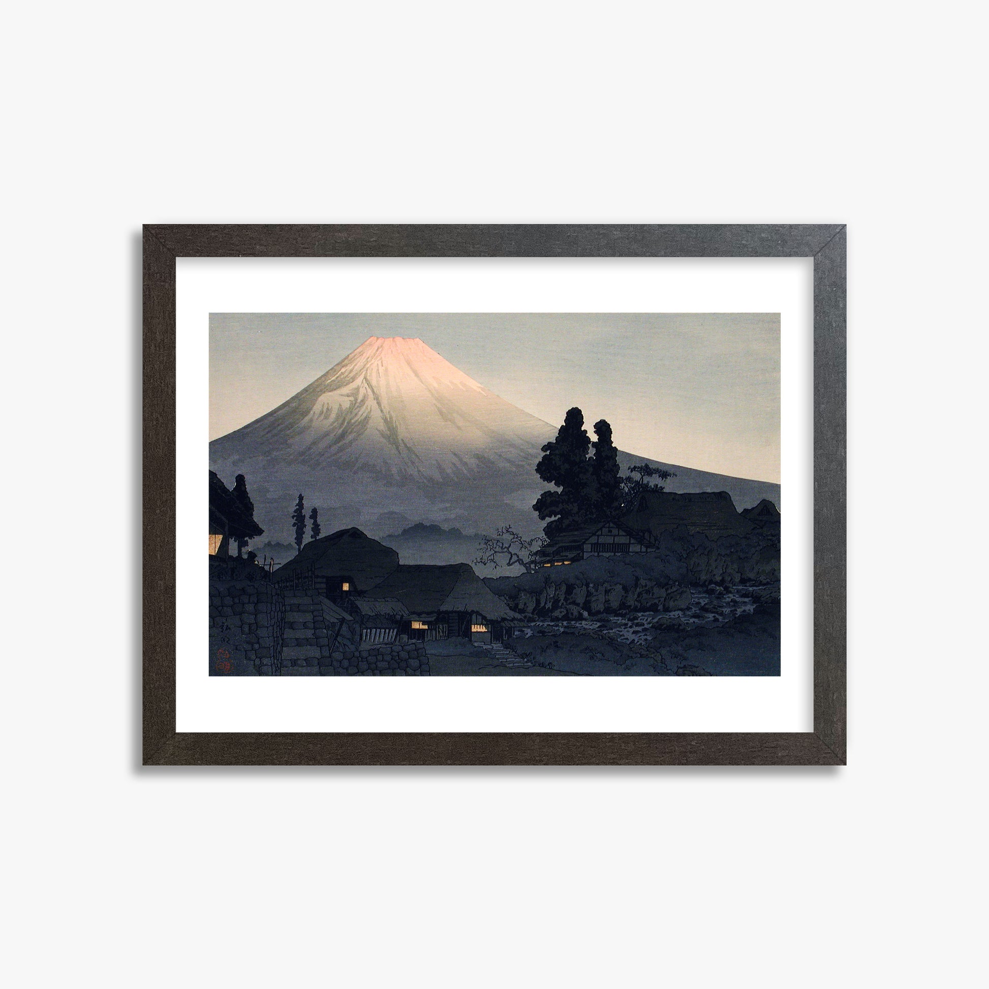 Takahashi Hiroaki (Shōtei): Mount Fuji From Mizukubo (Ukutsu), 30x40cm Framed Art Reproduction With Espresso Frame
