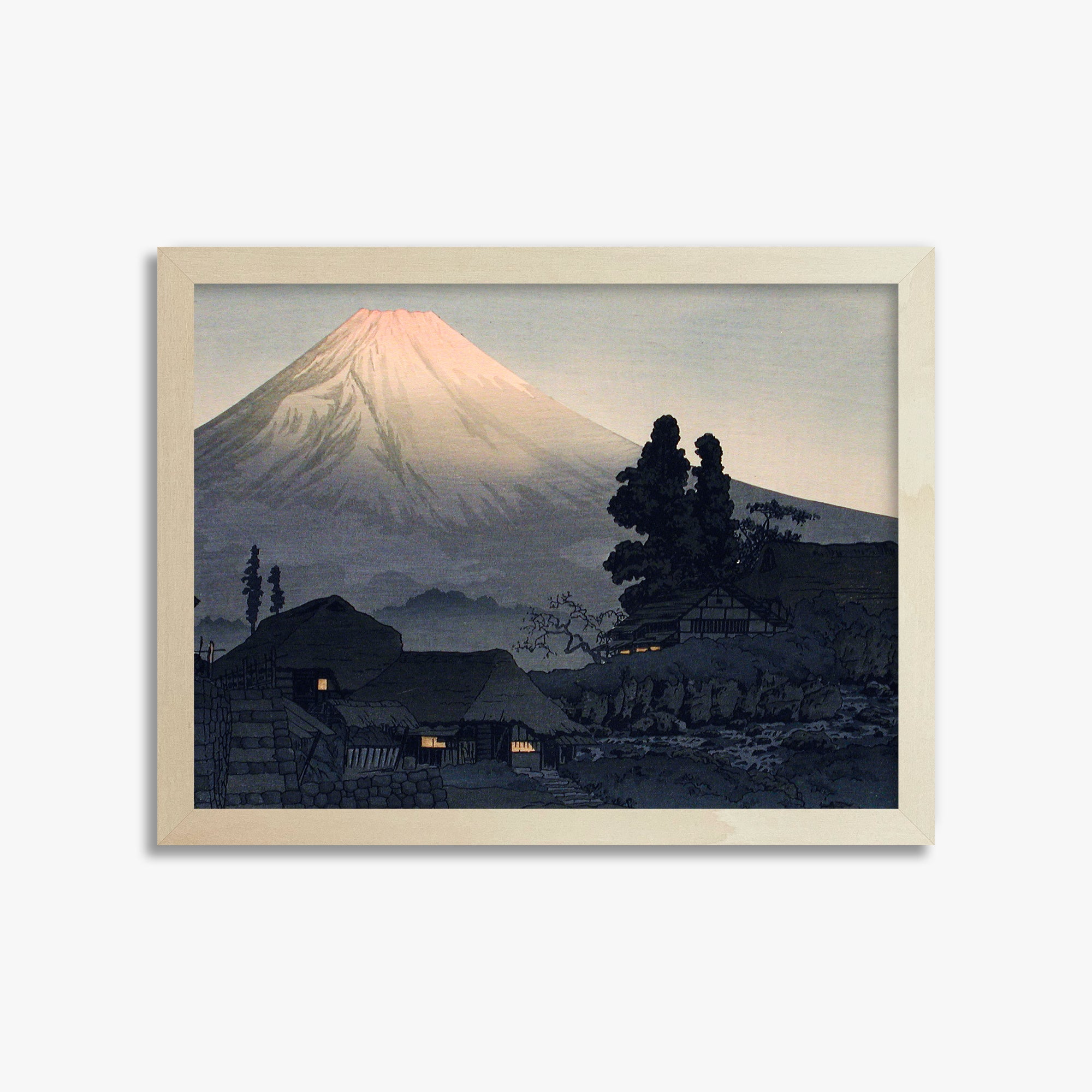 Takahashi Hiroaki (Shōtei): Mount Fuji From Mizukubo (Ukutsu), 30x40cm Framed Art Reproduction With Lime Wood Frame